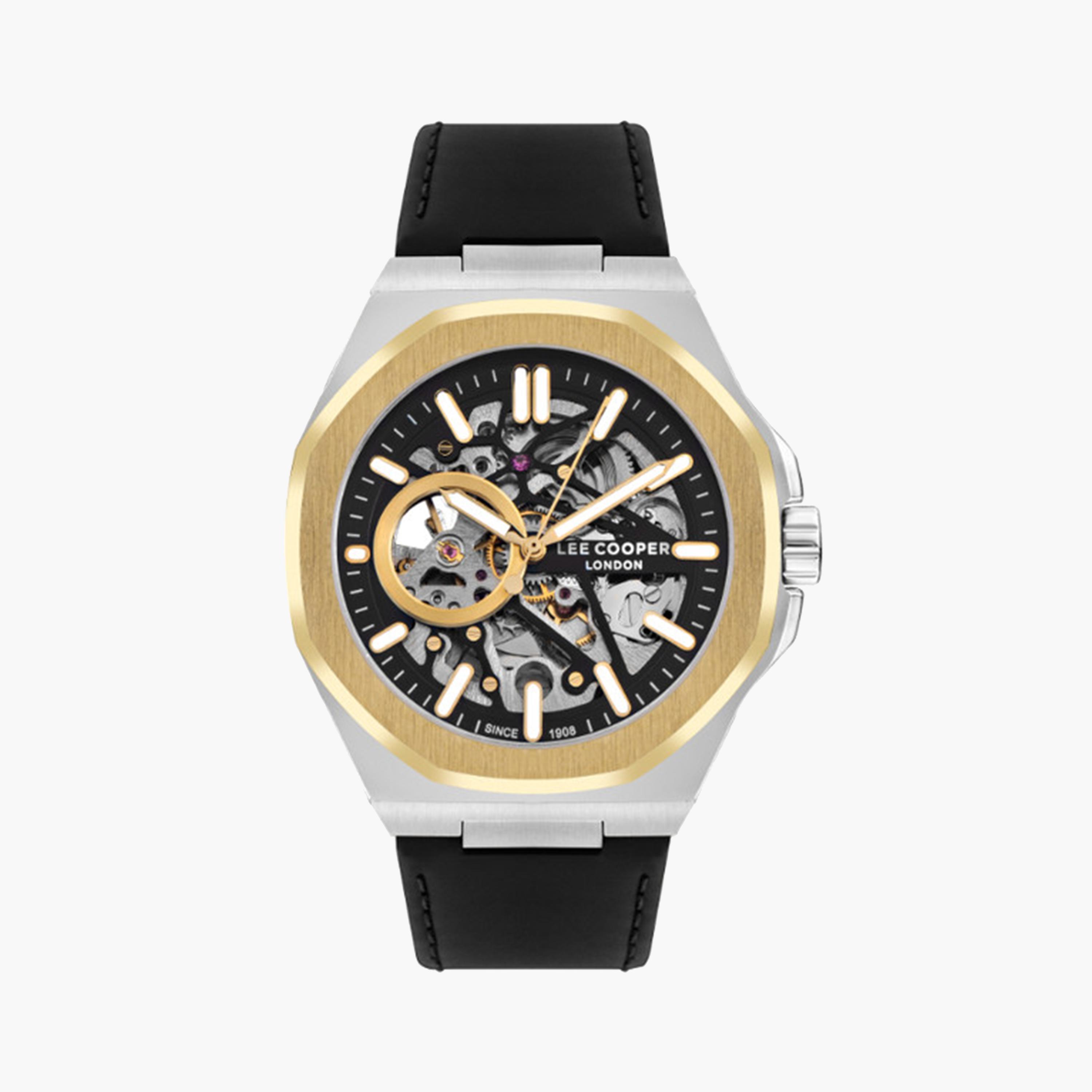 لي كوبر- ساعة اوتوماتيكية للرجال 43 ملم فضية بحزام جلدي | LC07978.261-men-watchesandjewellery-watches-image-1
