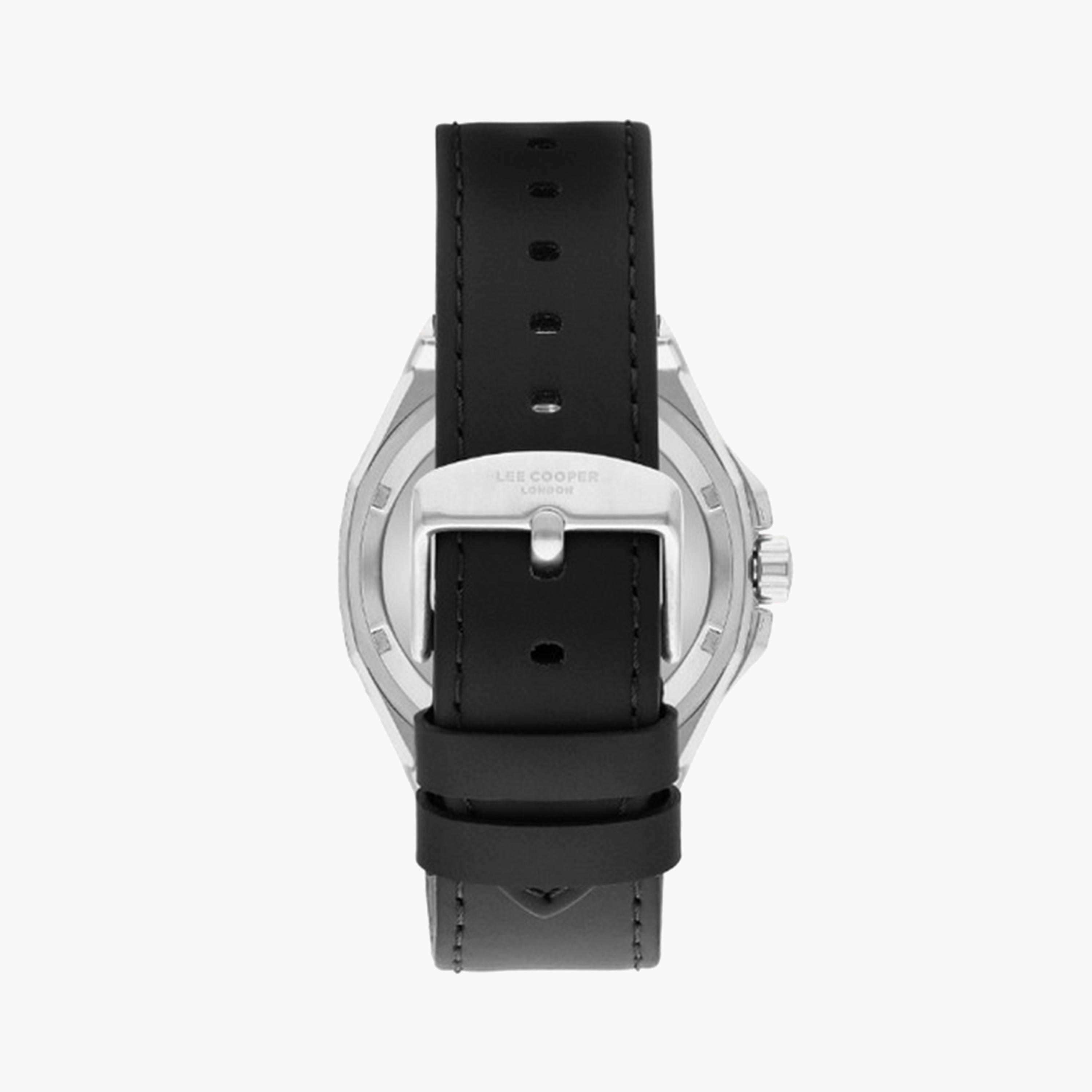 Lee Cooper Men's 43 MM Silver Automatic Leather Strap Watch | LC07978.261-men-watchesandjewellery-watches-image-3