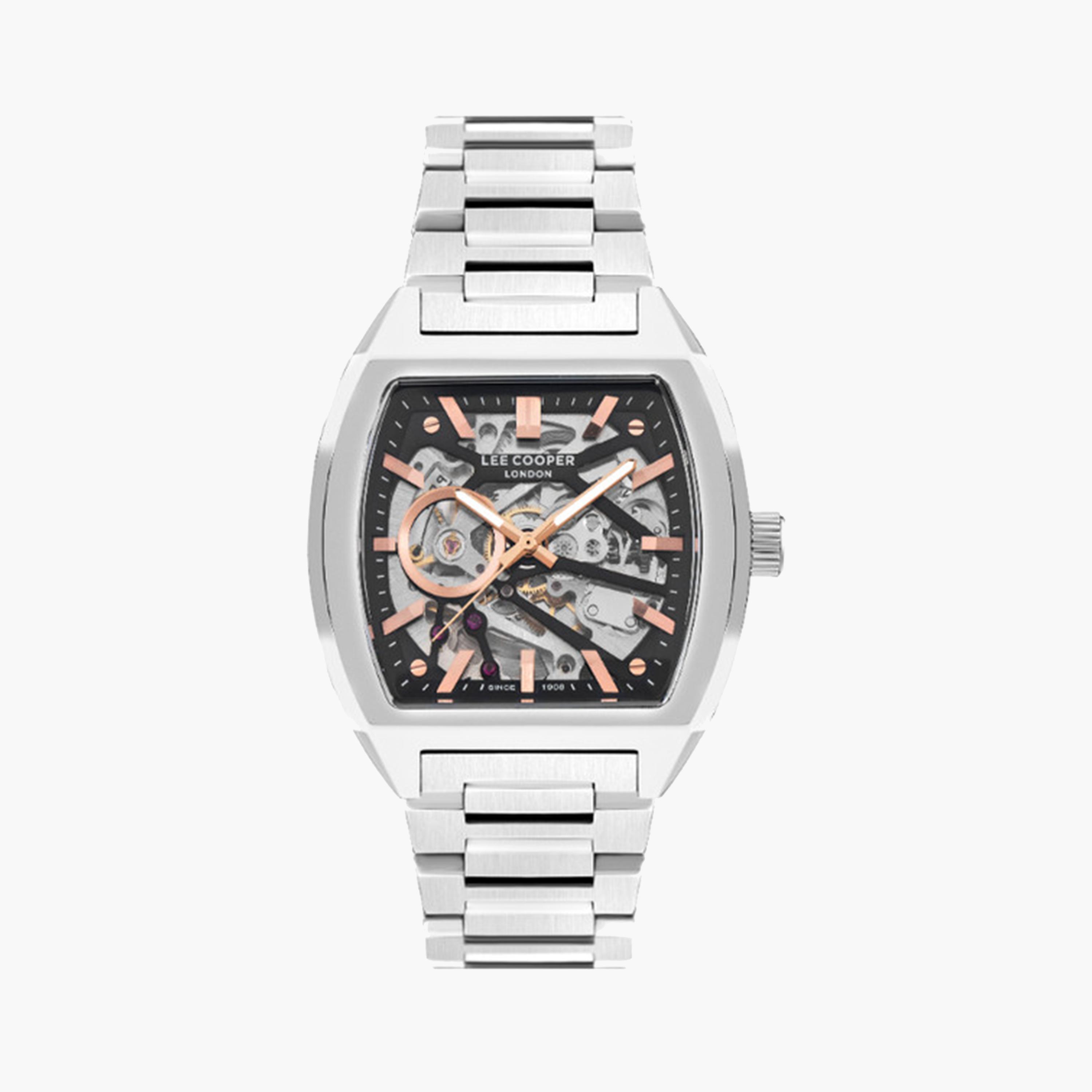 Lee Cooper Men's 40 MM Silver Automatic Metal Strap Watch | LC07976.350-men-watchesandjewellery-watches-image-1