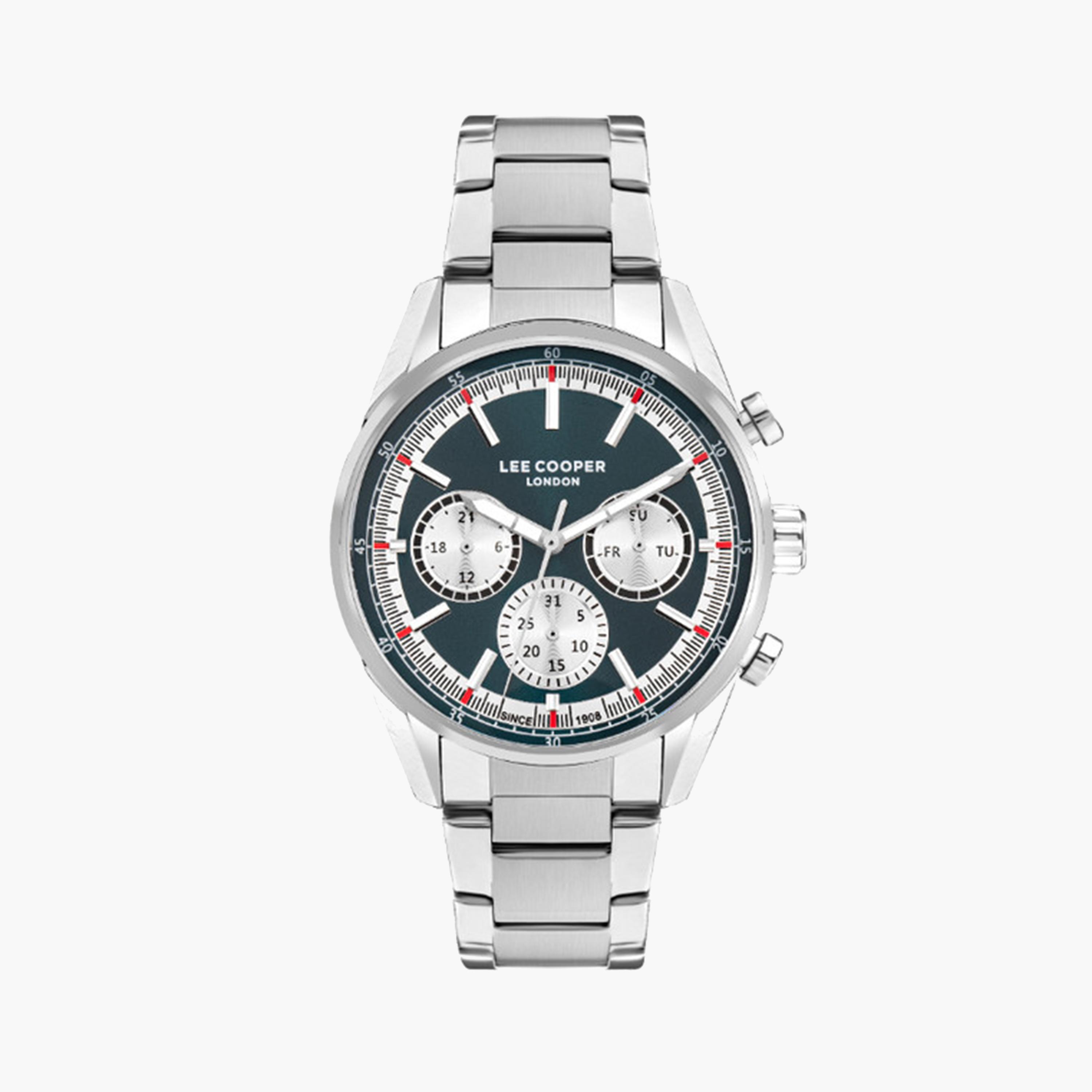 Lee Cooper Men's 44 MM Silver Chronograph Metal Strap Watch | LC07986.370-men-watchesandjewellery-watches-image-1