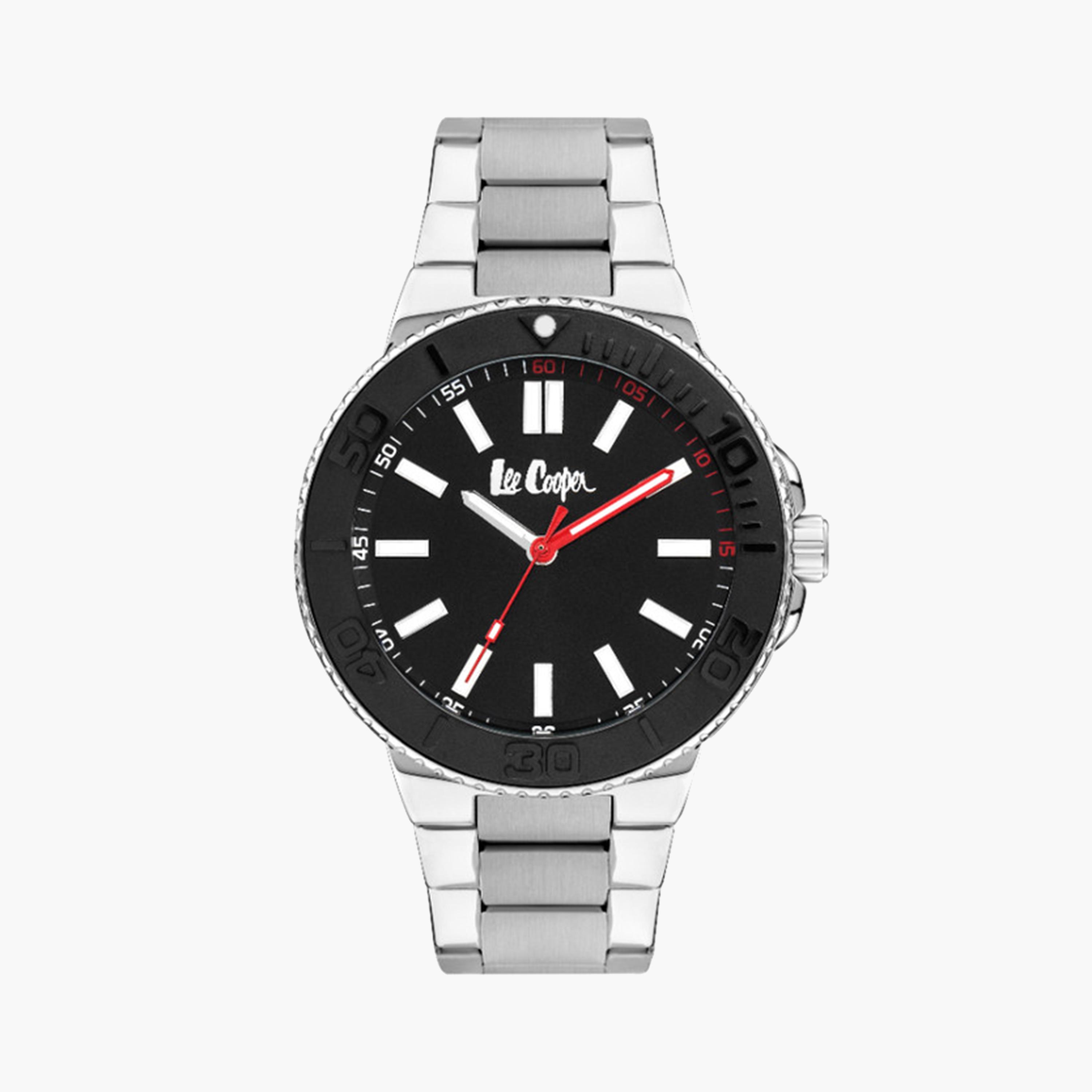 لي كوبر- ساعة تناظرية للرجال بقطر 44 مم وحزام معدني فضي | LC07945.350-men-watchesandjewellery-watches-image-1