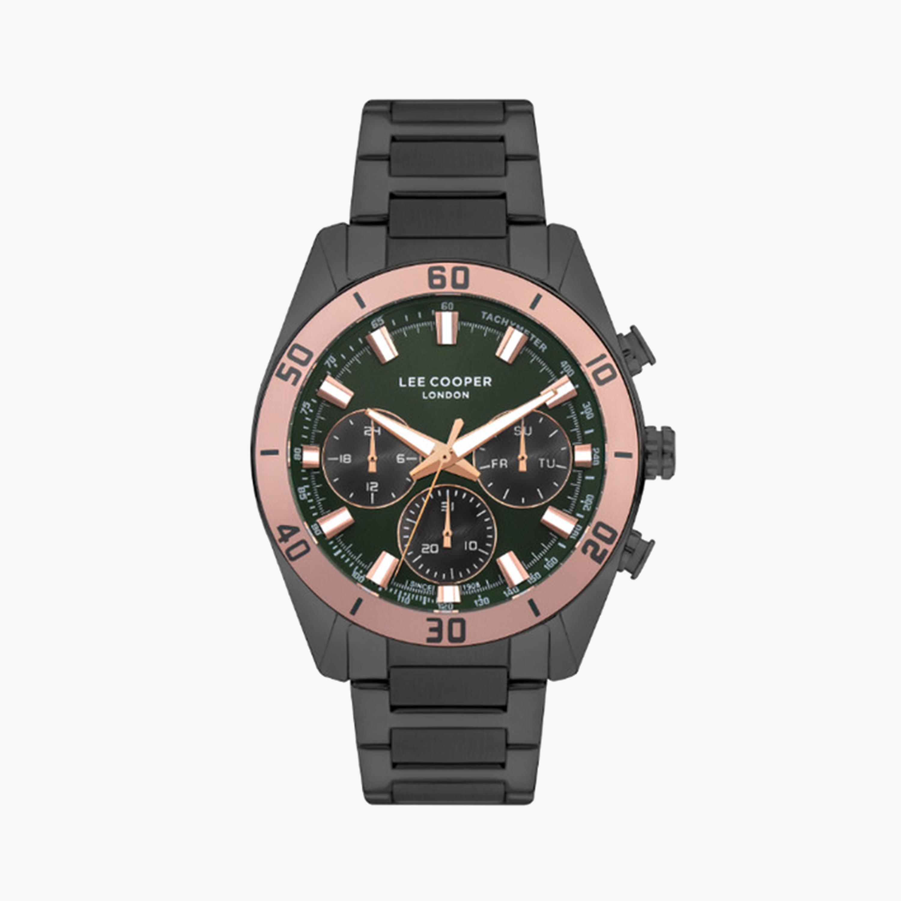 لي كوبر- ساعة كرونوغراف للرجال بقطر 44 مم وحزام معدني رمادي | LC07948.070-men-watchesandjewellery-watches-image-1