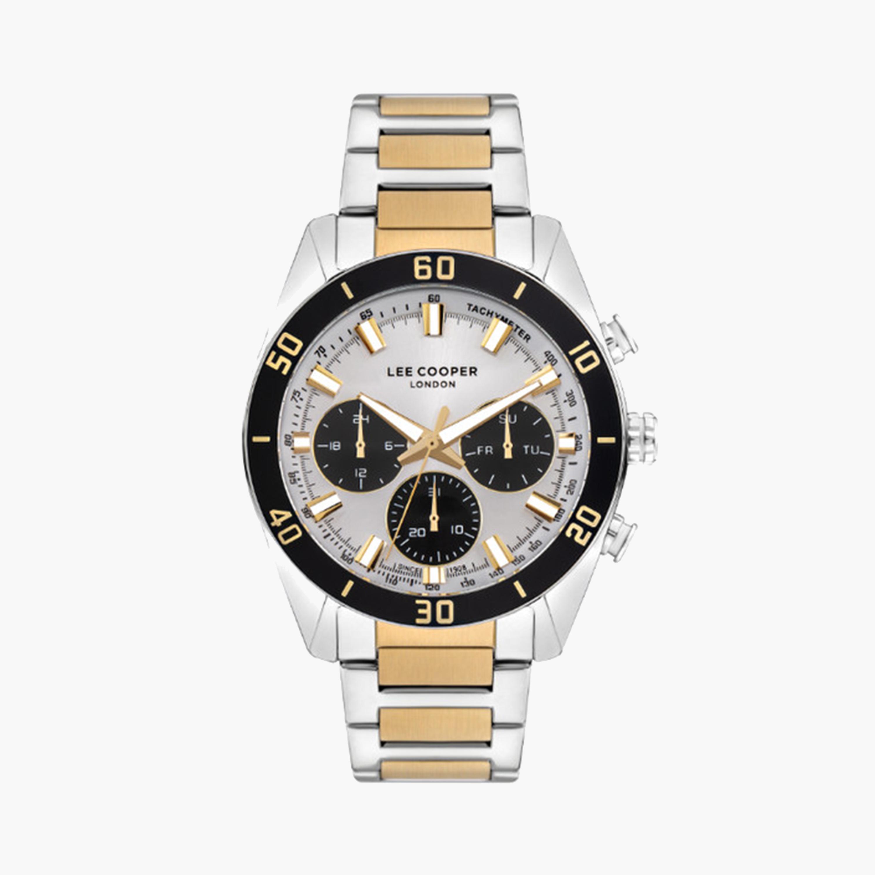 لي كوبر- ساعة كرونوغراف للرجال 44 مم فضية بحزام معدني | LC07948.230-men-watchesandjewellery-watches-image-1