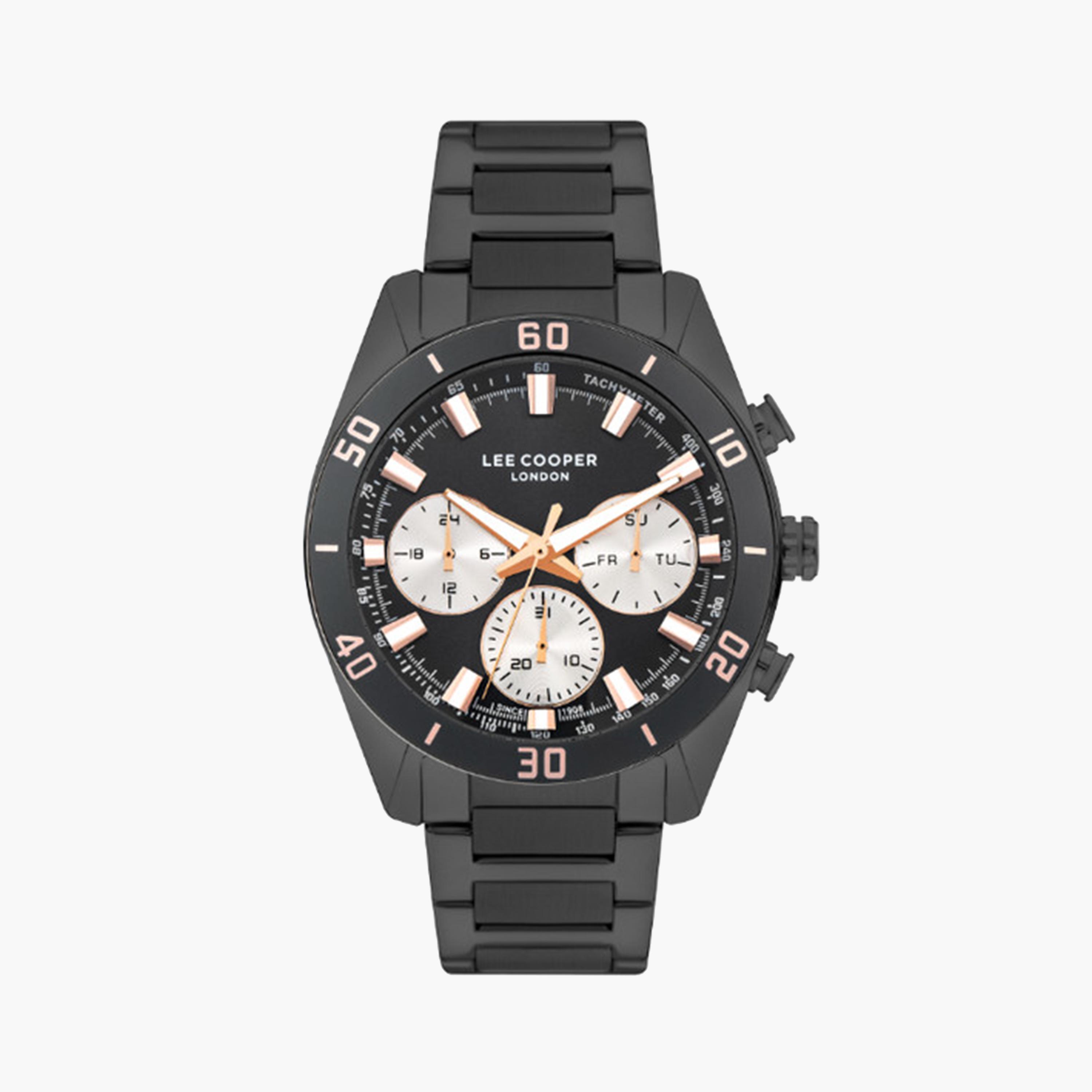 Lee Cooper Men's 44 MM Grey Chronograph Metal Strap Watch | LC07948.060-men-watchesandjewellery-watches-image-1