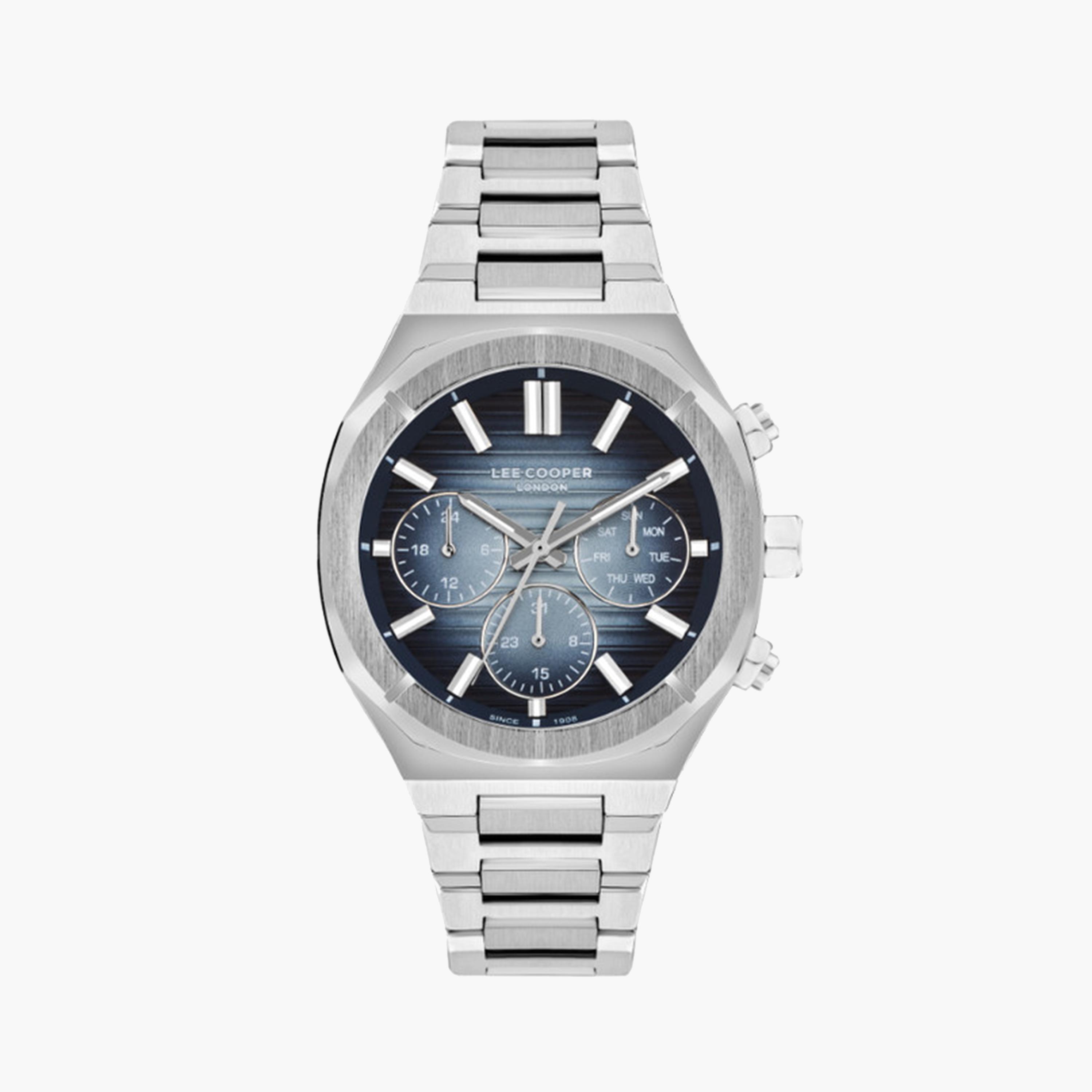 Lee Cooper Men's 43 MM Silver Chronograph Metal Strap Watch | LC07959.390-men-watchesandjewellery-watches-image-1