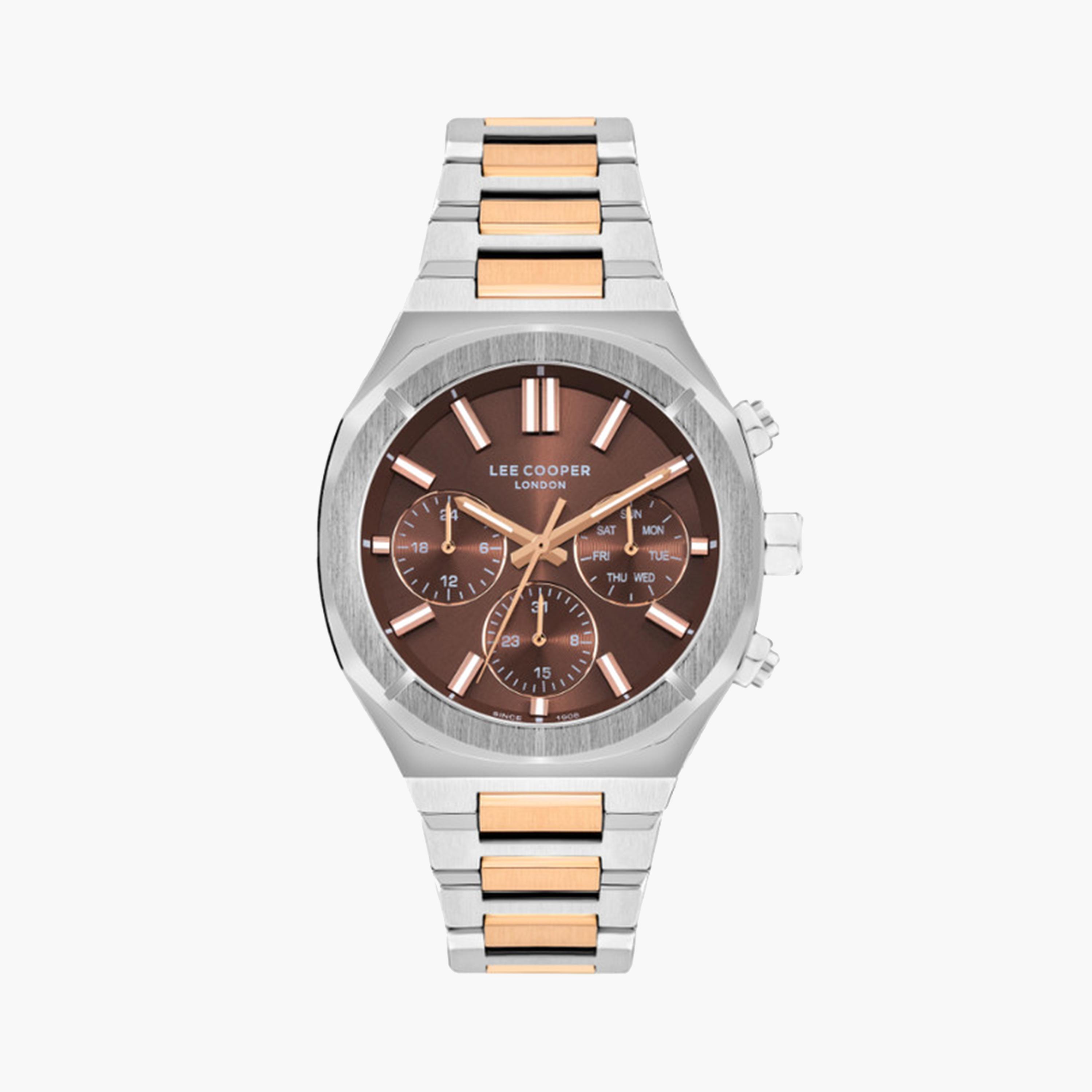 لي كوبر- ساعة كرونوغراف للرجال 43 ملم فضية بحزام معدني | LC07959.540-men-watchesandjewellery-watches-image-1
