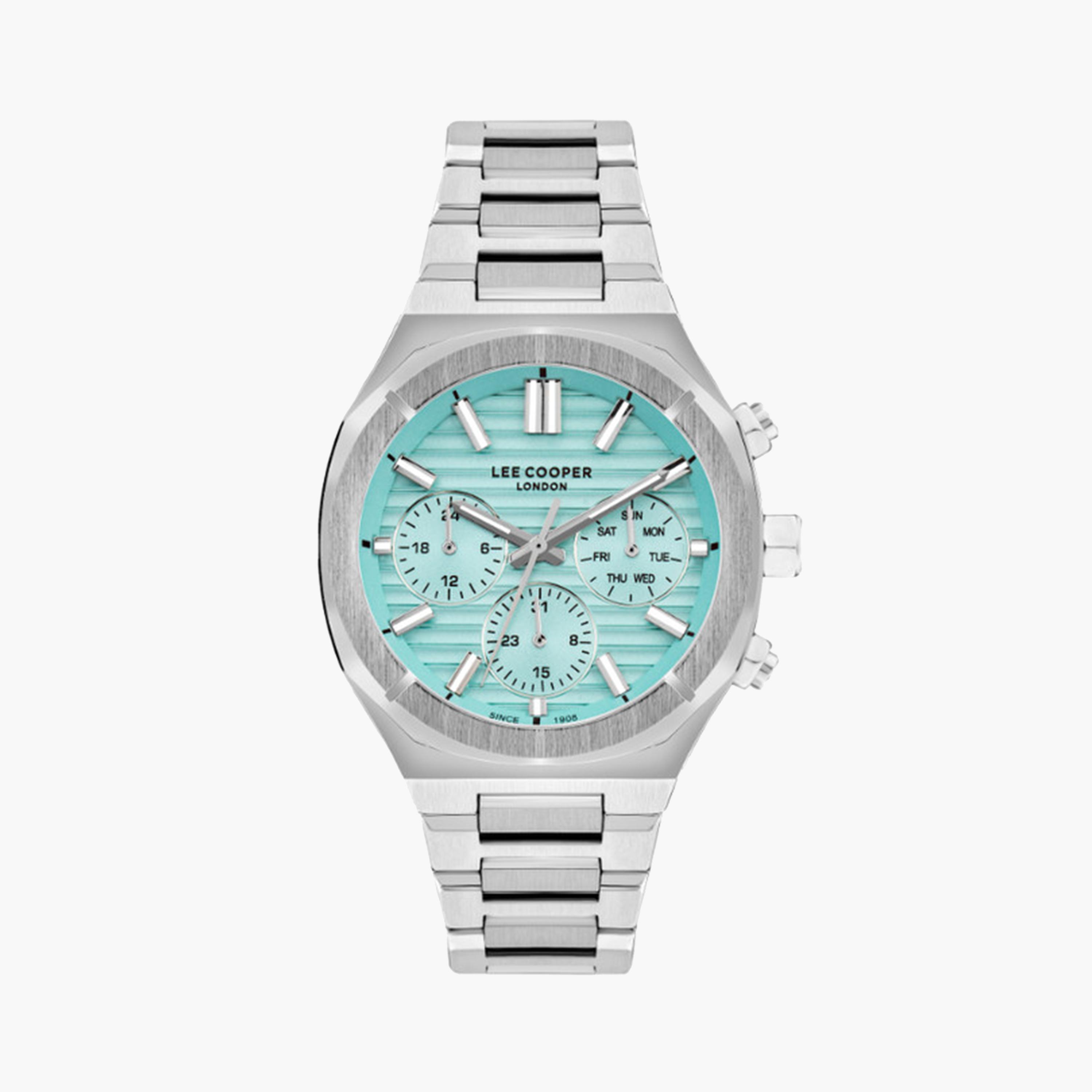 لي كوبر- ساعة كرونوغراف للرجال 43 ملم فضية بحزام معدني | LC07959.300-men-watchesandjewellery-watches-image-1