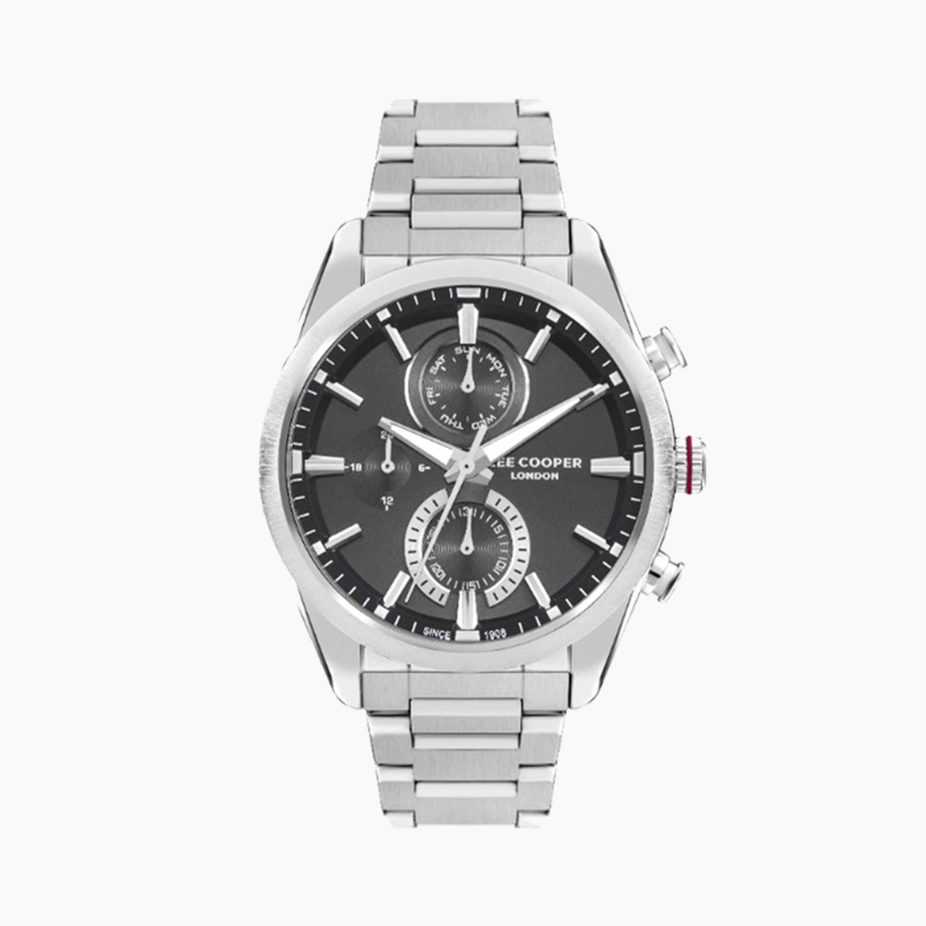 Lee Cooper Men's 45 MM Silver Chronograph Metal Strap Watch | LC07947.350-men-watchesandjewellery-watches-image-1
