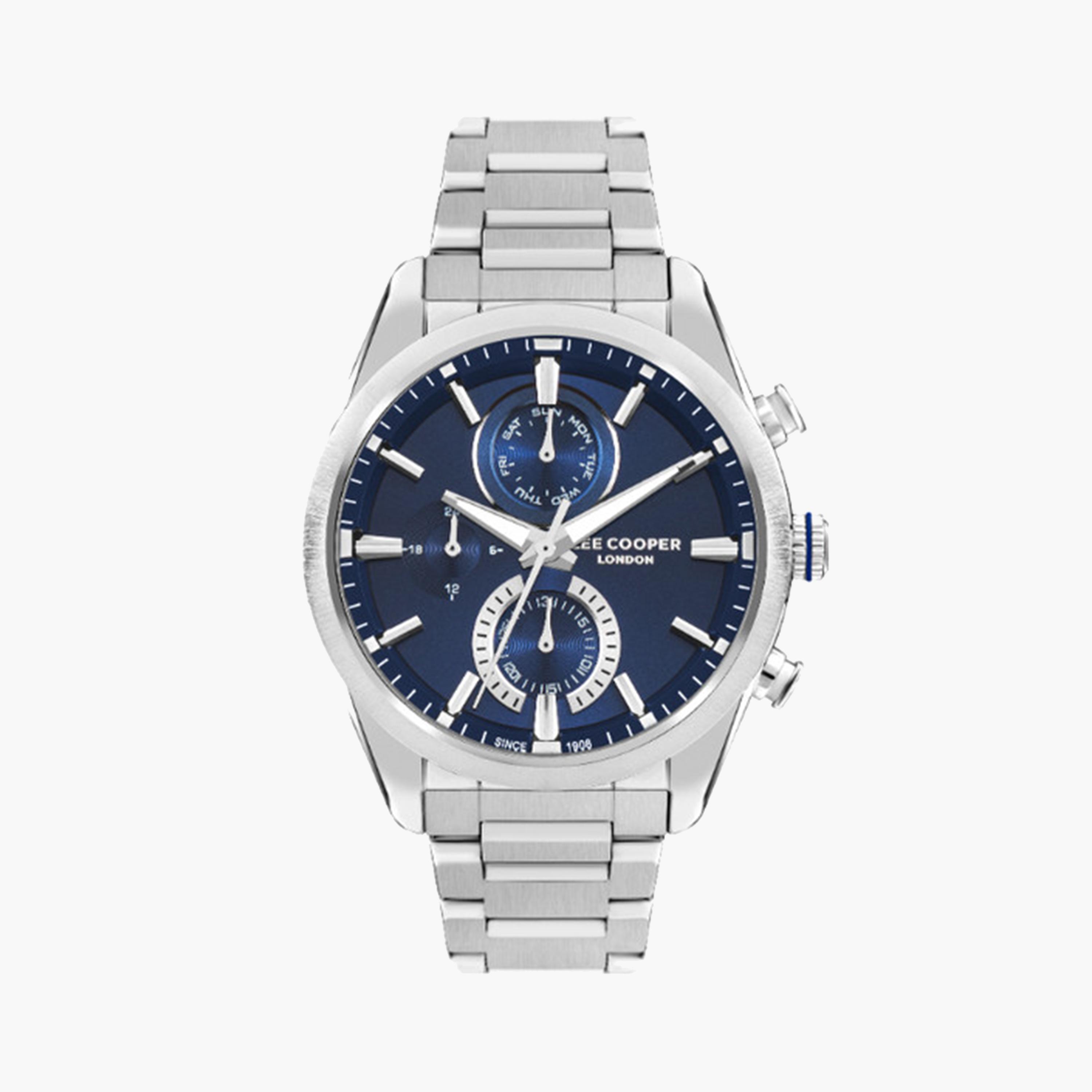 لي كوبر- ساعة كرونوغراف للرجال 45 ملم فضية بسوار معدني | LC07947.390-men-watchesandjewellery-watches-image-1