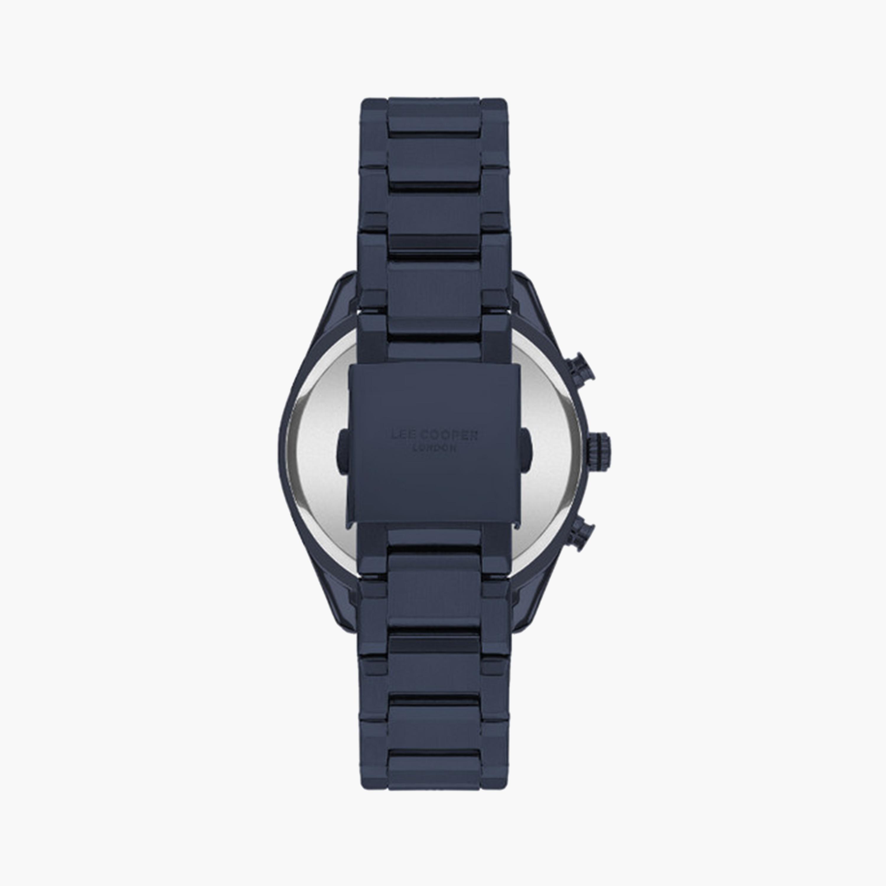 لي كوبر- ساعة كرونوغراف للرجال 45 ملم زرقاء بحزام معدني | LC07947.990-men-watchesandjewellery-watches-image-3