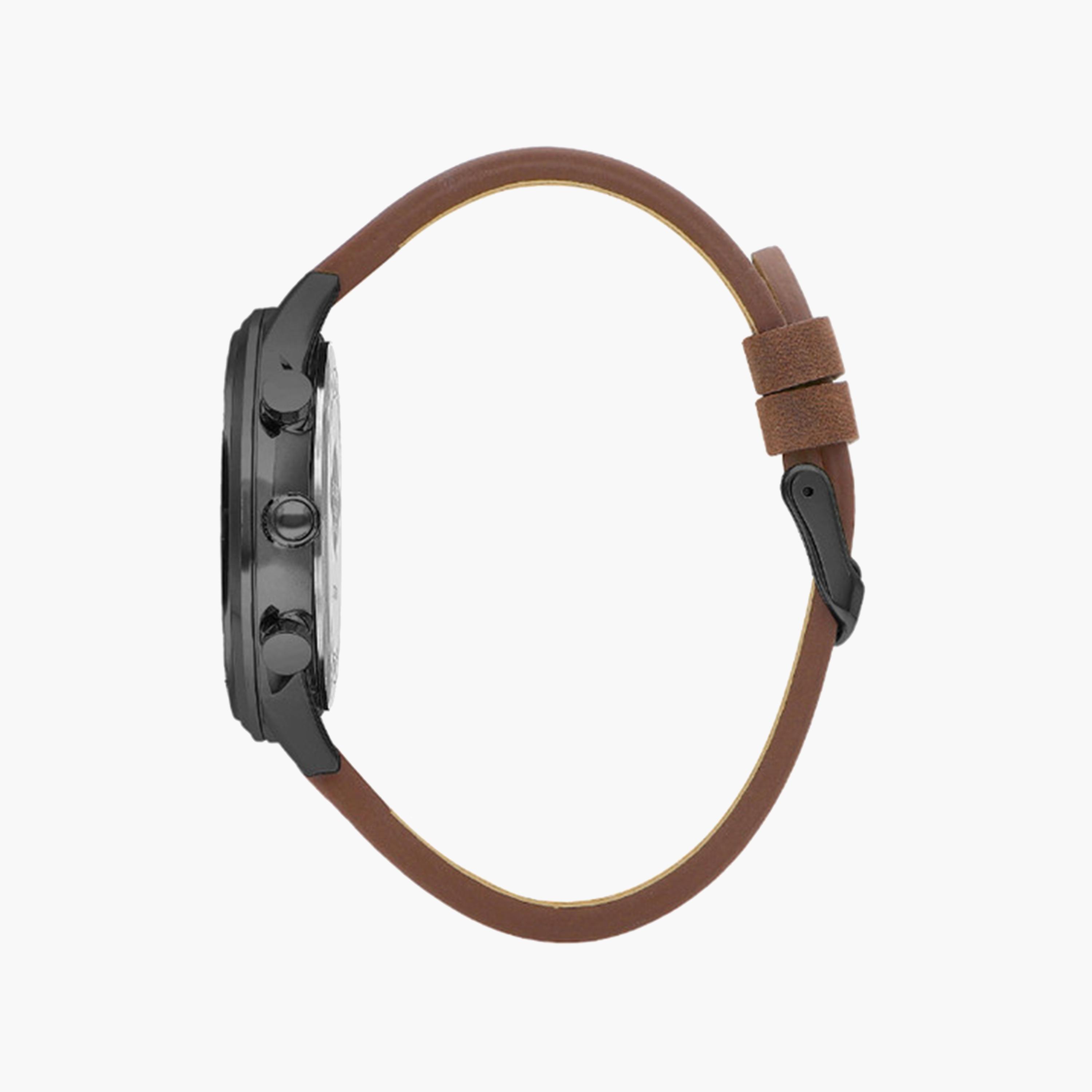 Lee Cooper Men's 46 MM Brown Chronograph Leather Strap Watch | LC07943.064-men-watchesandjewellery-watches-image-2