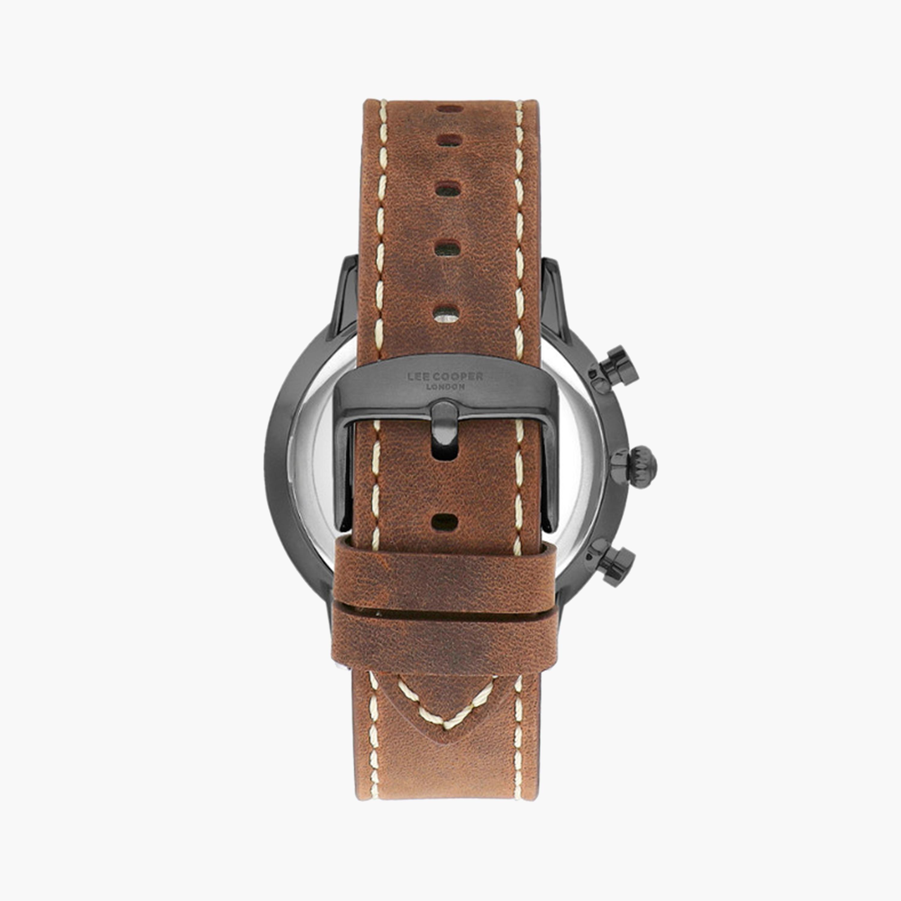 Lee Cooper Men's 46 MM Brown Chronograph Leather Strap Watch | LC07943.064-men-watchesandjewellery-watches-image-3