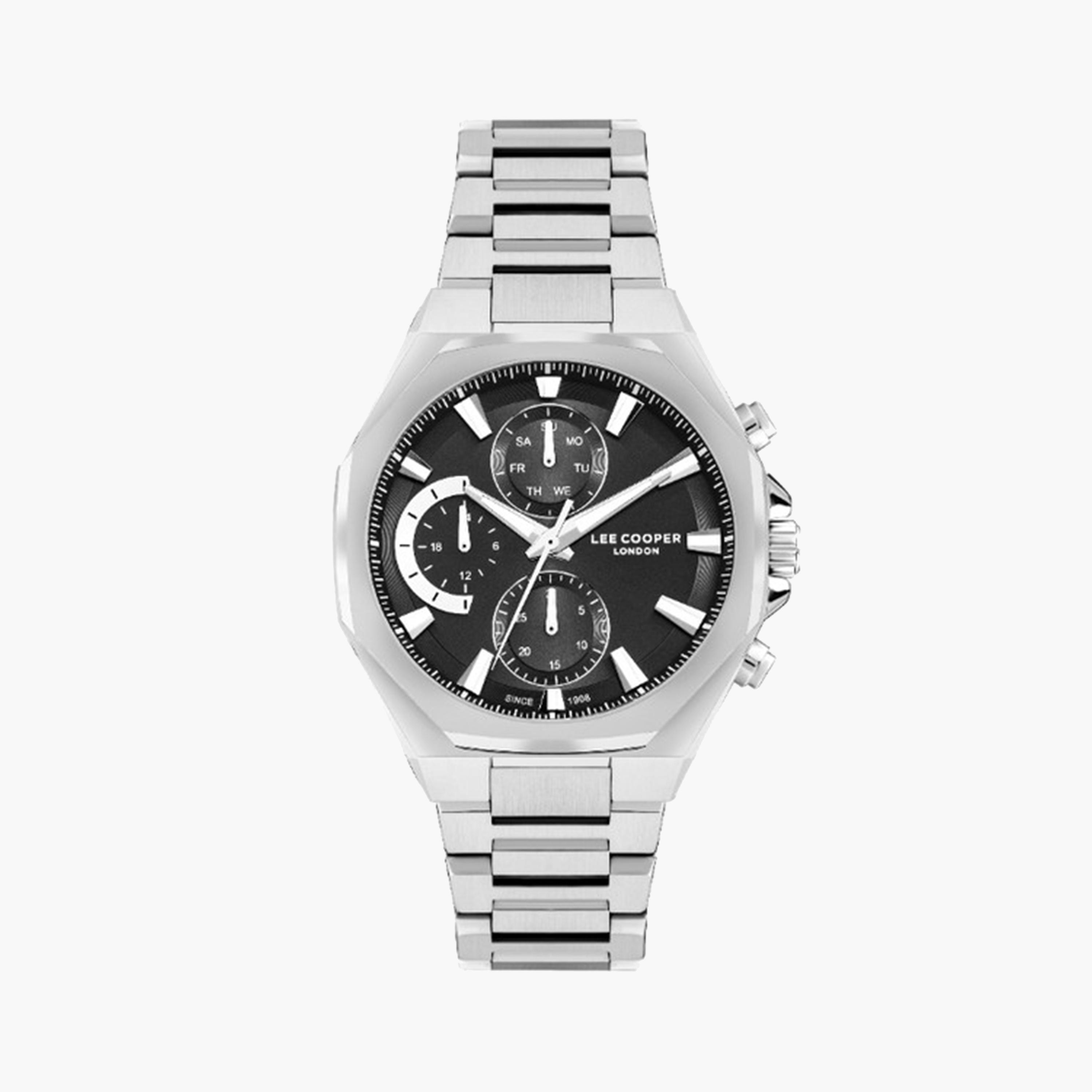 Lee Cooper Men's 44 MM Silver Chronograph Metal Strap Watch | LC07971.350-men-watchesandjewellery-watches-image-1