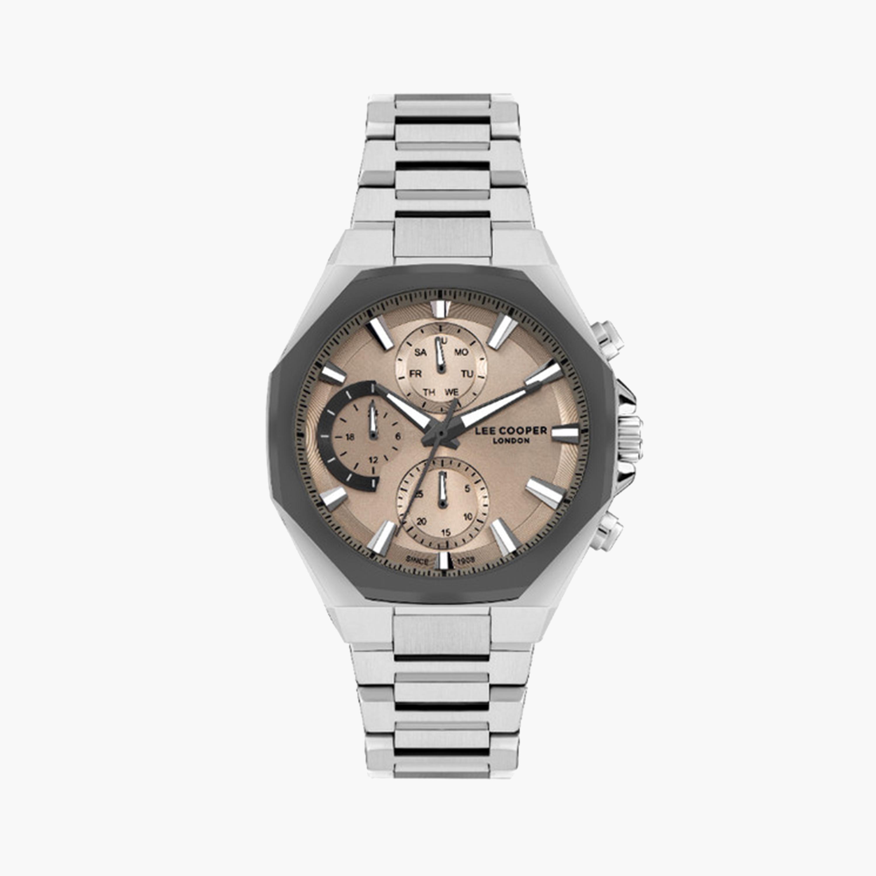 Lee Cooper Men's 44 MM Silver Chronograph Metal Strap Watch | LC07971.360-men-watchesandjewellery-watches-image-1