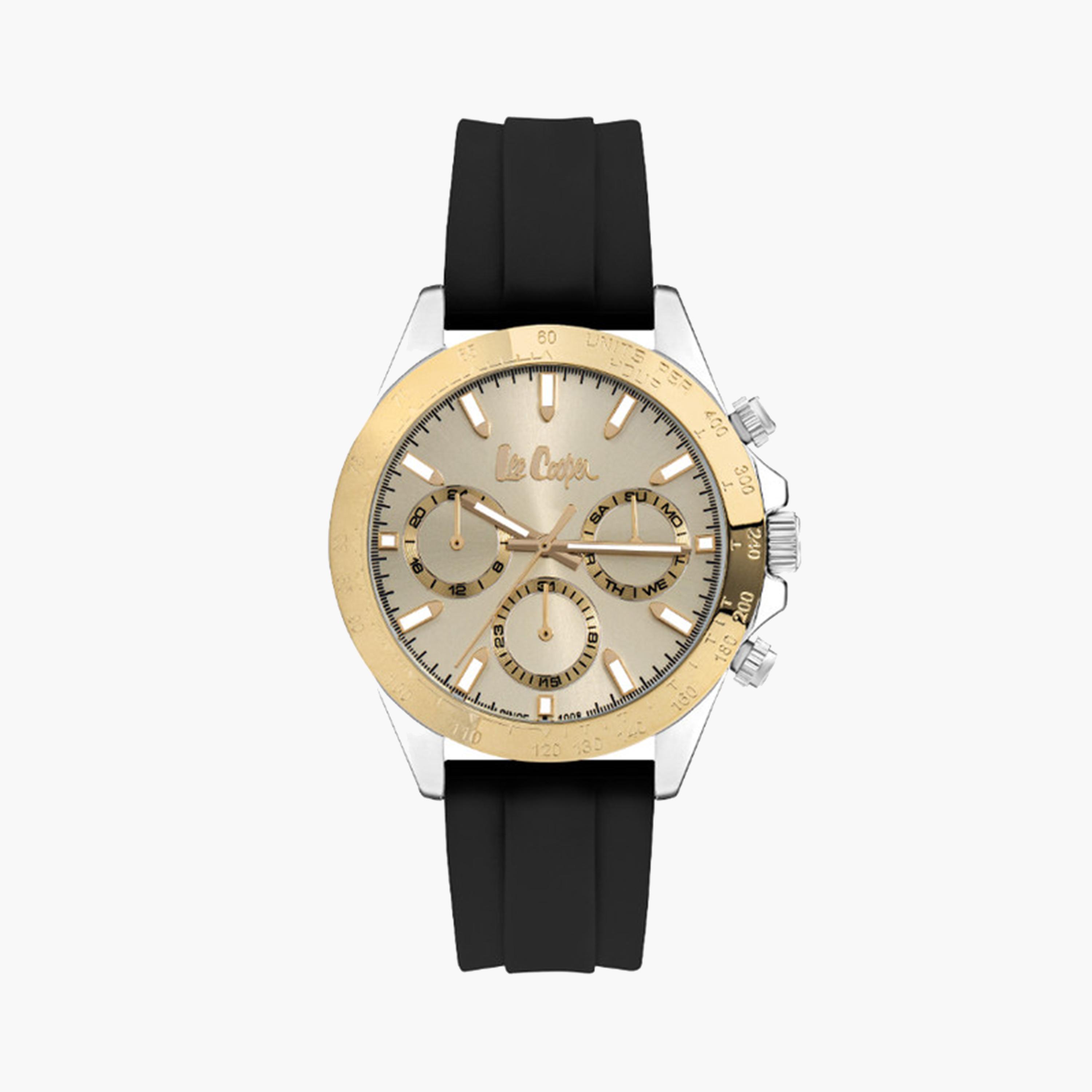 لي كوبر- ساعة كرونوغراف للرجال 42 مم سوداء بحزام سيليكون | LC07964.211-men-watchesandjewellery-watches-image-1