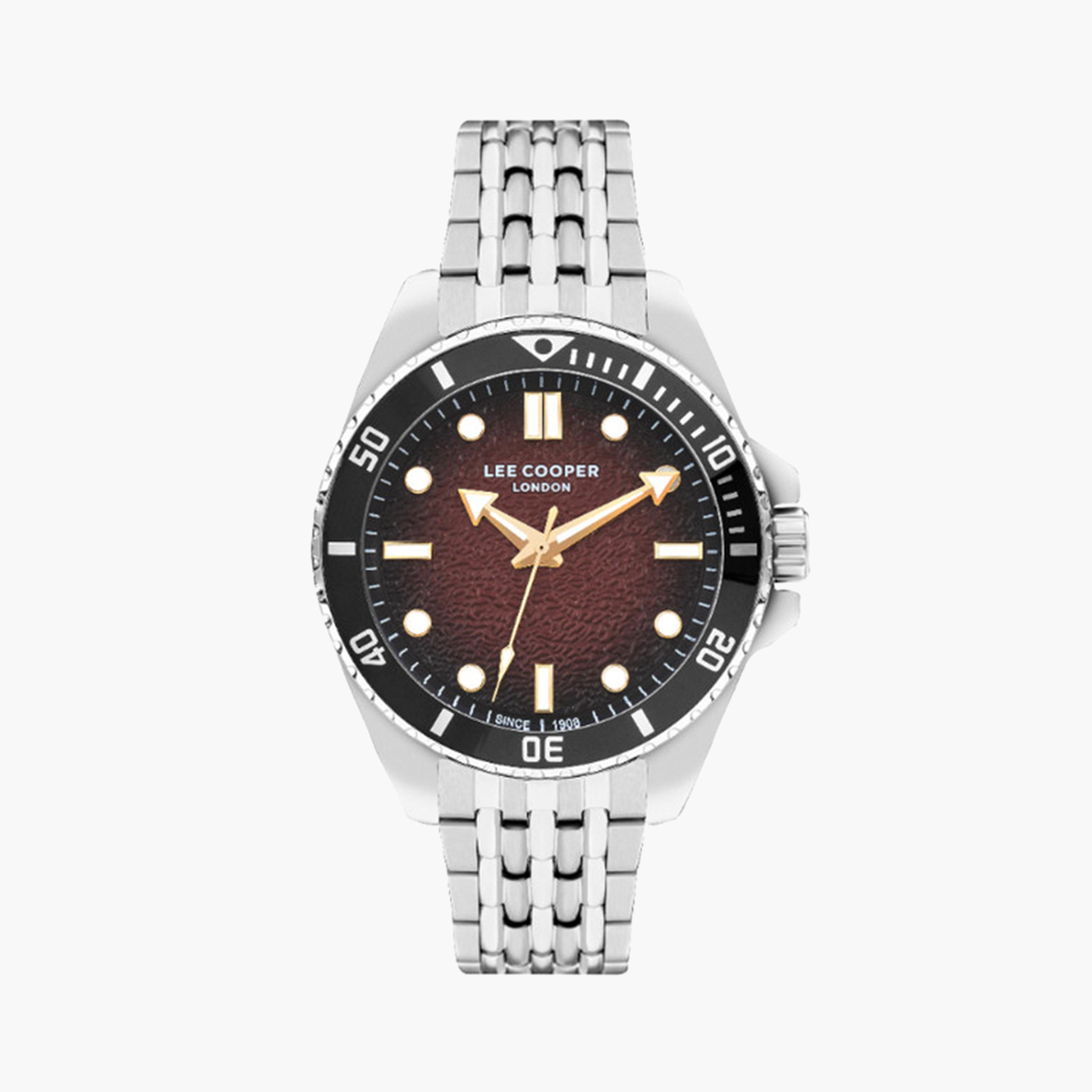Lee Cooper Men's 43 MM Silver Analog Metal Strap Watch | LC07954.380-men-watchesandjewellery-watches-image-1