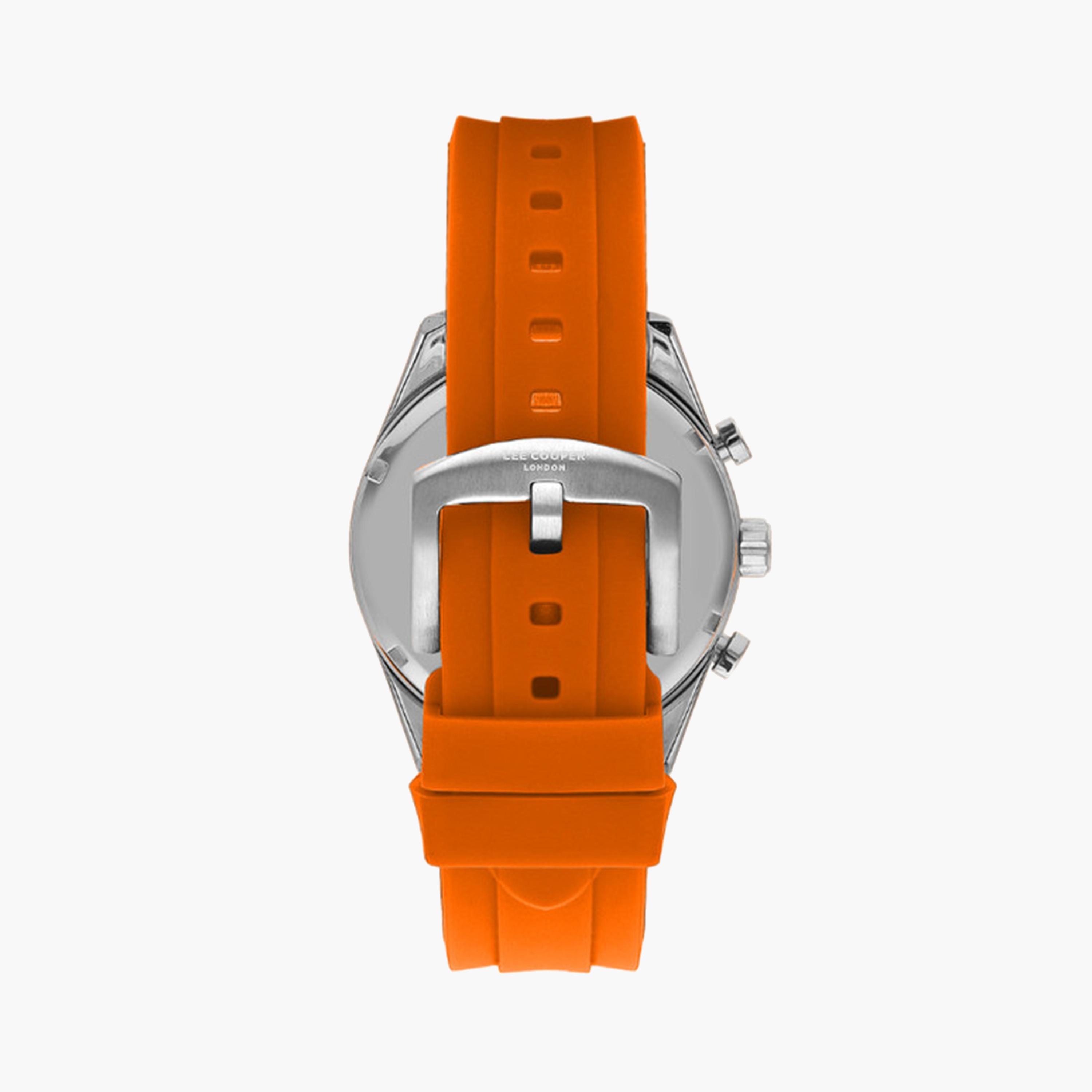Lee Cooper Men's 44 MM Orange Chronograph Silicone Strap Watch | LC07987.357-men-watchesandjewellery-watches-image-3