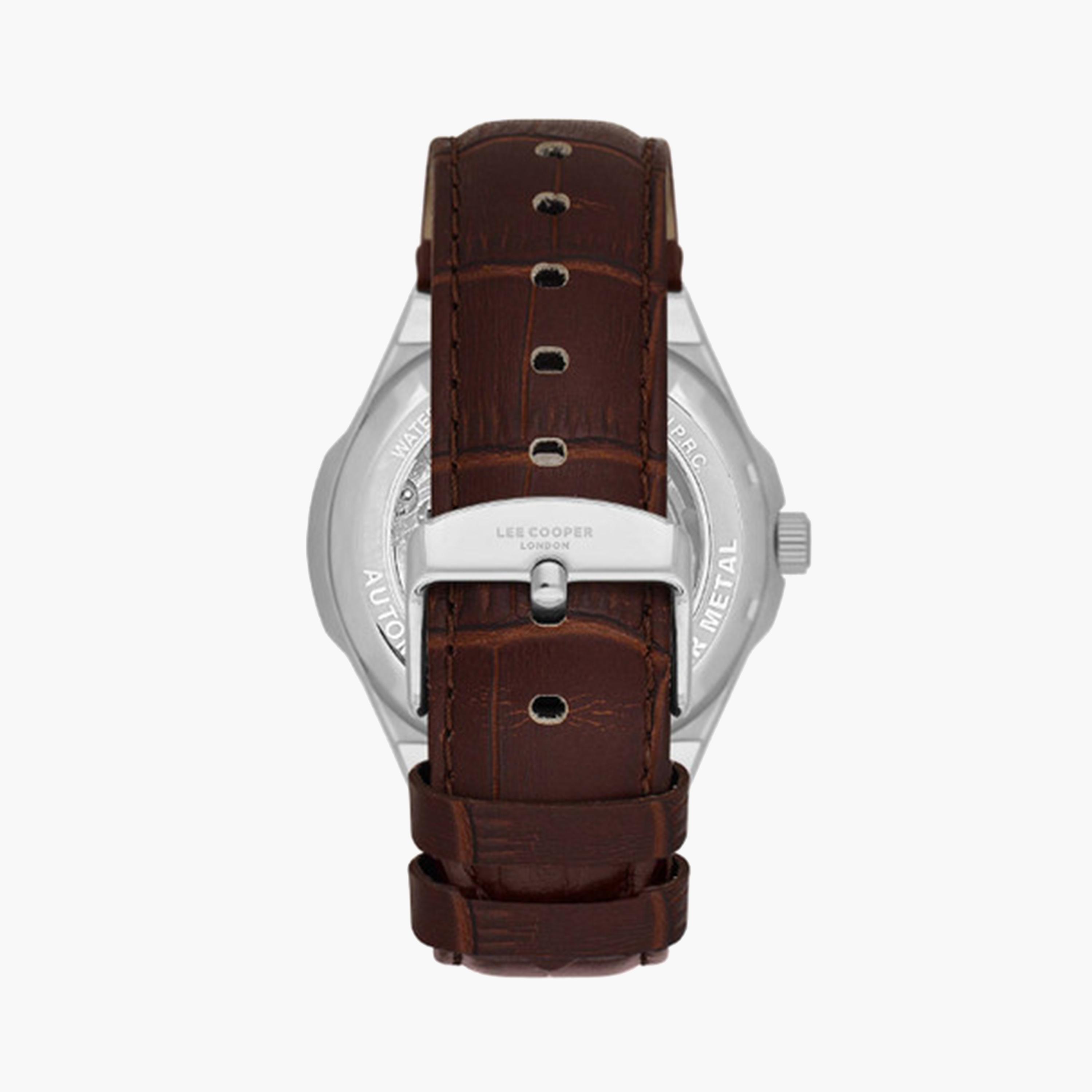Lee Cooper Men's 43 MM Brown Automatic Leather Strap Watch | LC08050.354-men-watchesandjewellery-watches-image-3