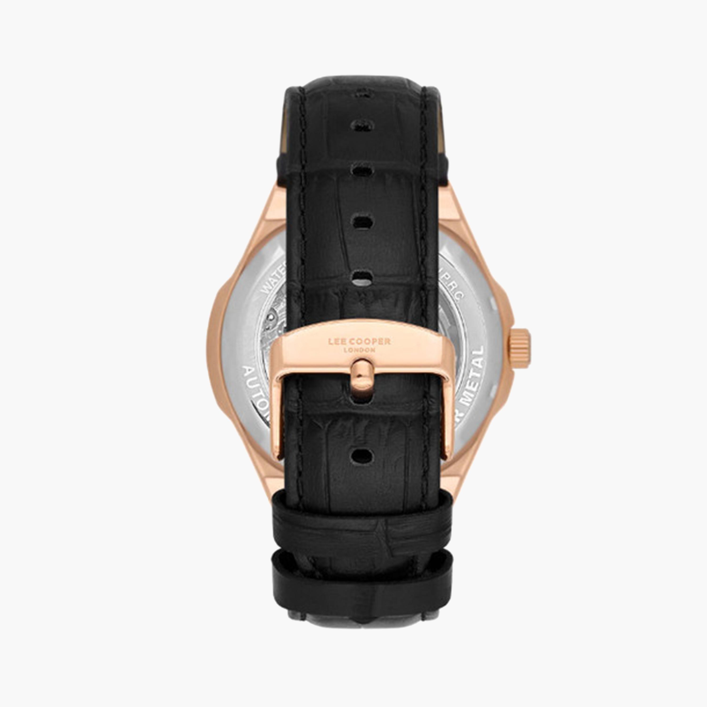 Lee Cooper Men's 43 MM Black Automatic Leather Strap Watch | LC08050.451-men-watchesandjewellery-watches-image-3