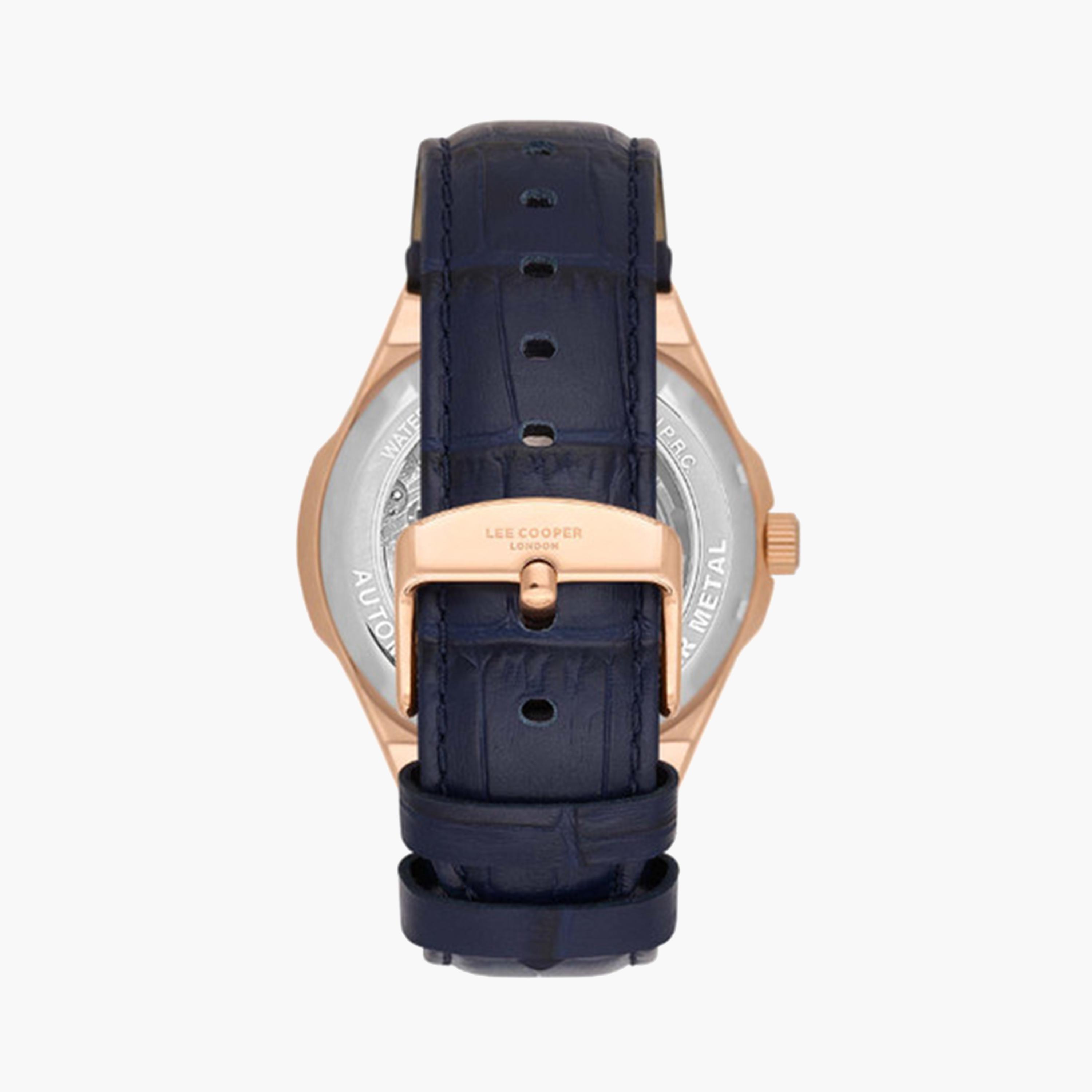 Lee Cooper Men's 43 MM Blue Automatic Leather Strap Watch | LC08050.499-men-watchesandjewellery-watches-image-3