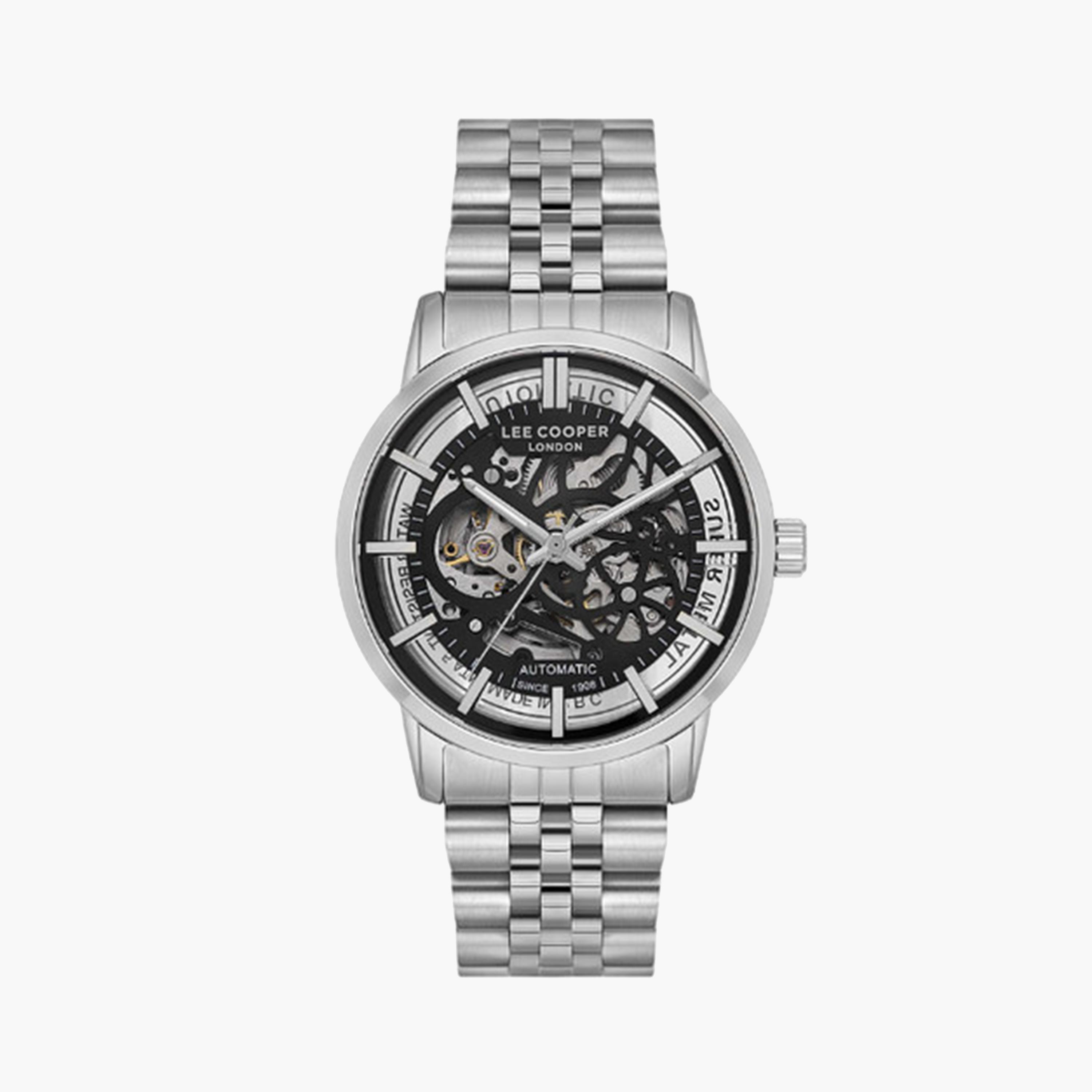 Lee Cooper Men's 44 MM Silver Automatic Metal Strap Watch | LC08036.350-men-watchesandjewellery-watches-image-1