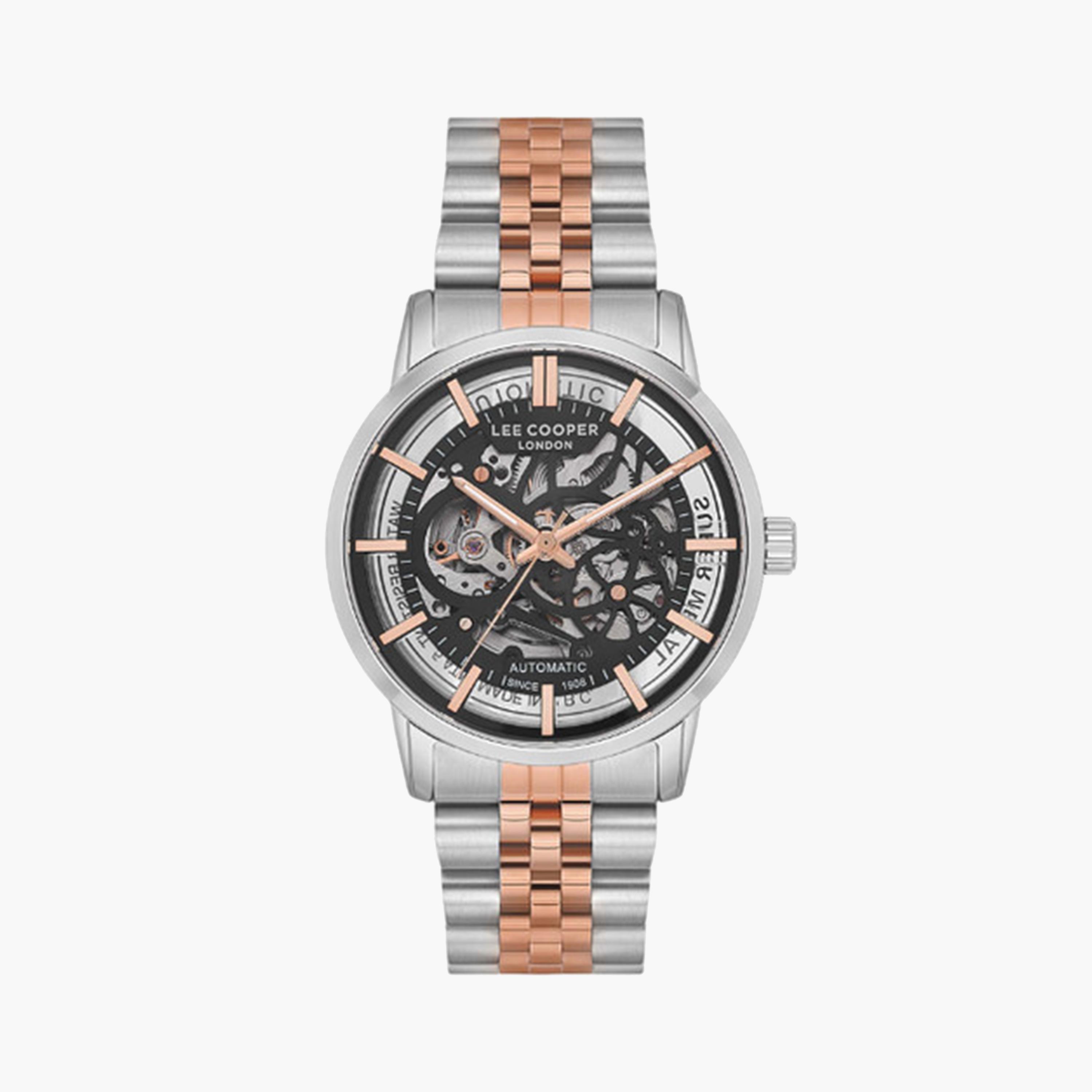 Lee Cooper Men's 44 MM Silver Automatic Metal Strap Watch | LC08036.530-men-watchesandjewellery-watches-image-1