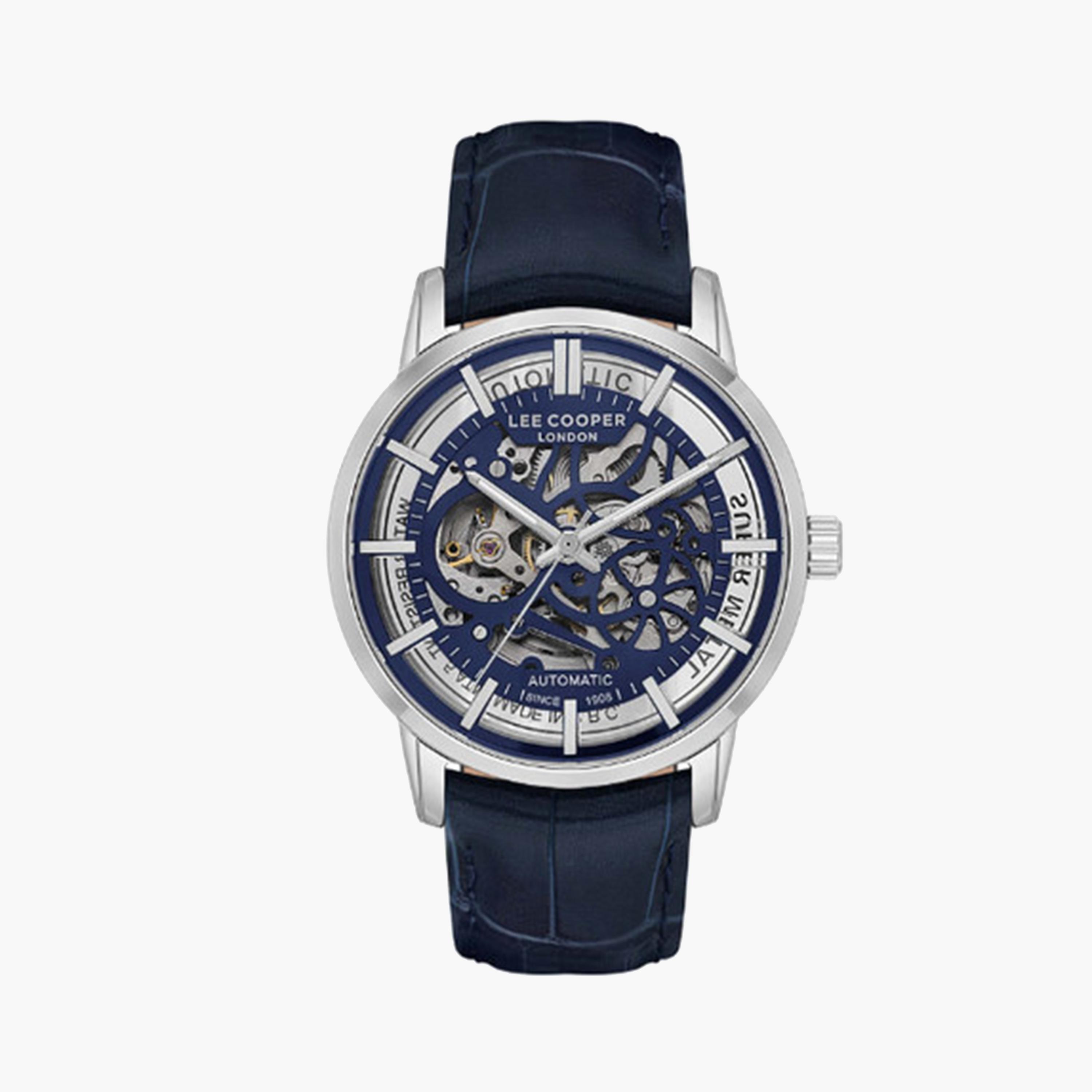 Buy Men s Lee Cooper Men s 44 MM Blue Automatic Leather Strap Watch LC08035.399 Online Centrepoint Qatar