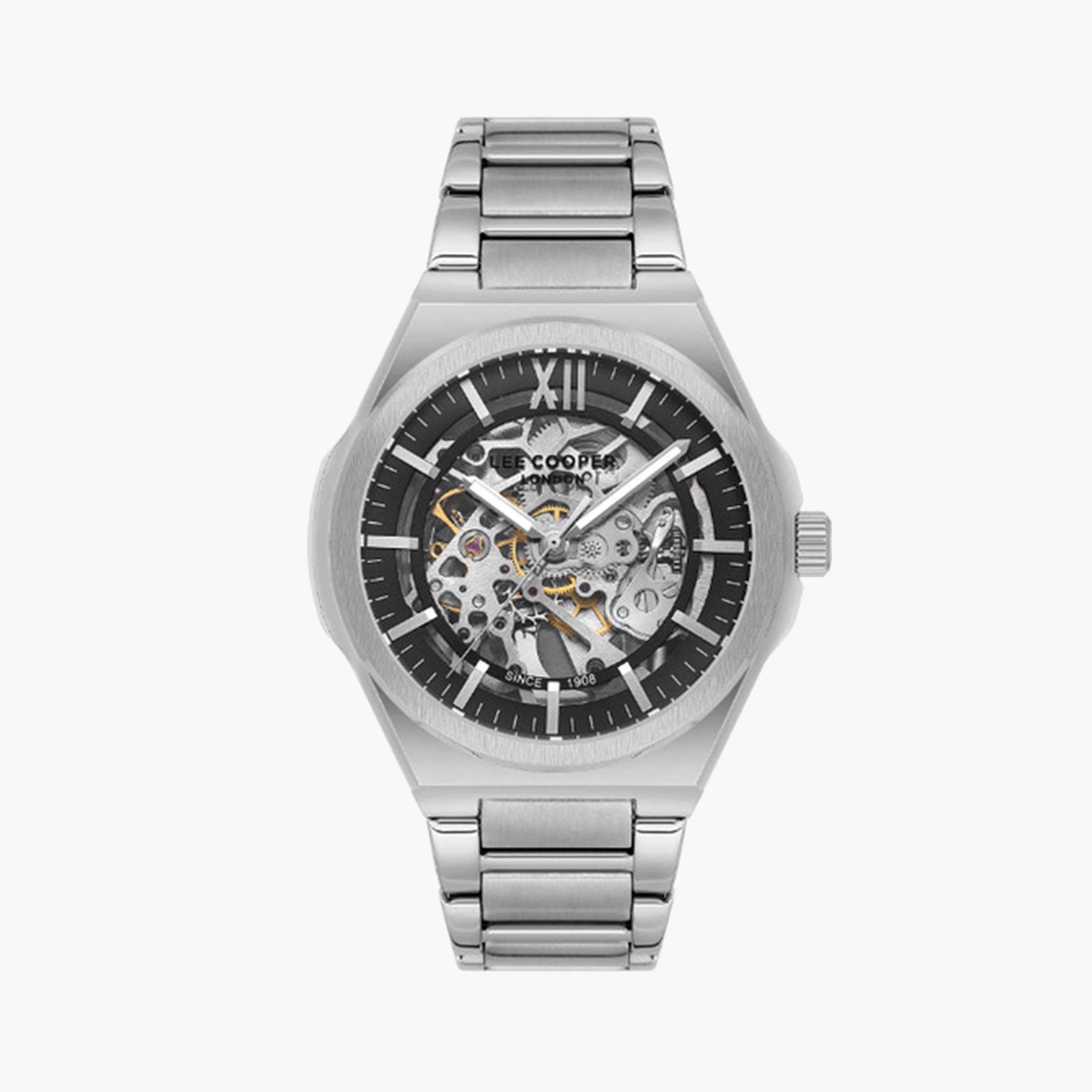 لي كوبر- ساعة اوتوماتيكية للرجال 43 ملم فضية بحزام معدني | LC08051.350-men-watchesandjewellery-watches-image-1