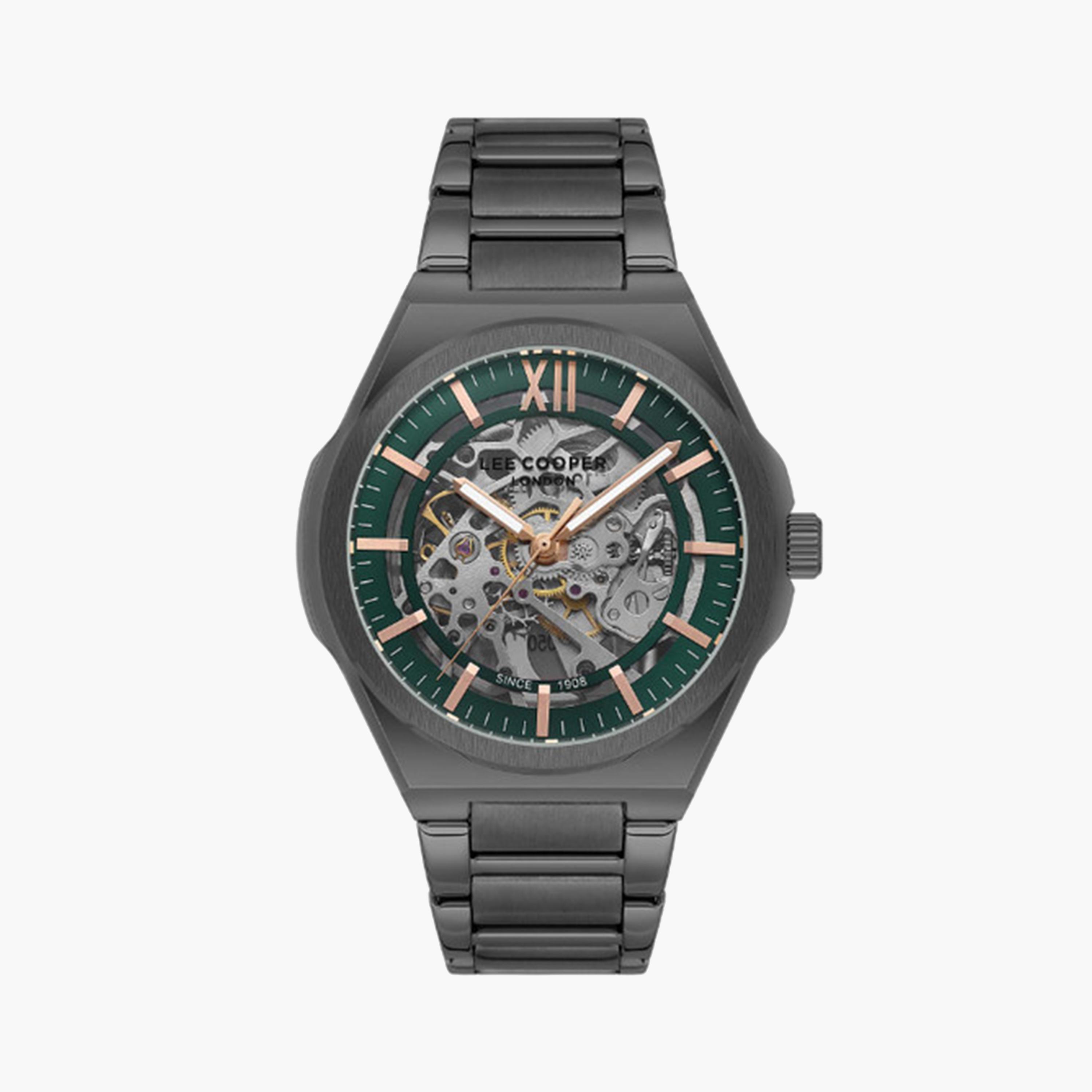 Lee Cooper Men's 43 MM Grey Automatic Metal Strap Watch | LC08051.070-men-watchesandjewellery-watches-image-1