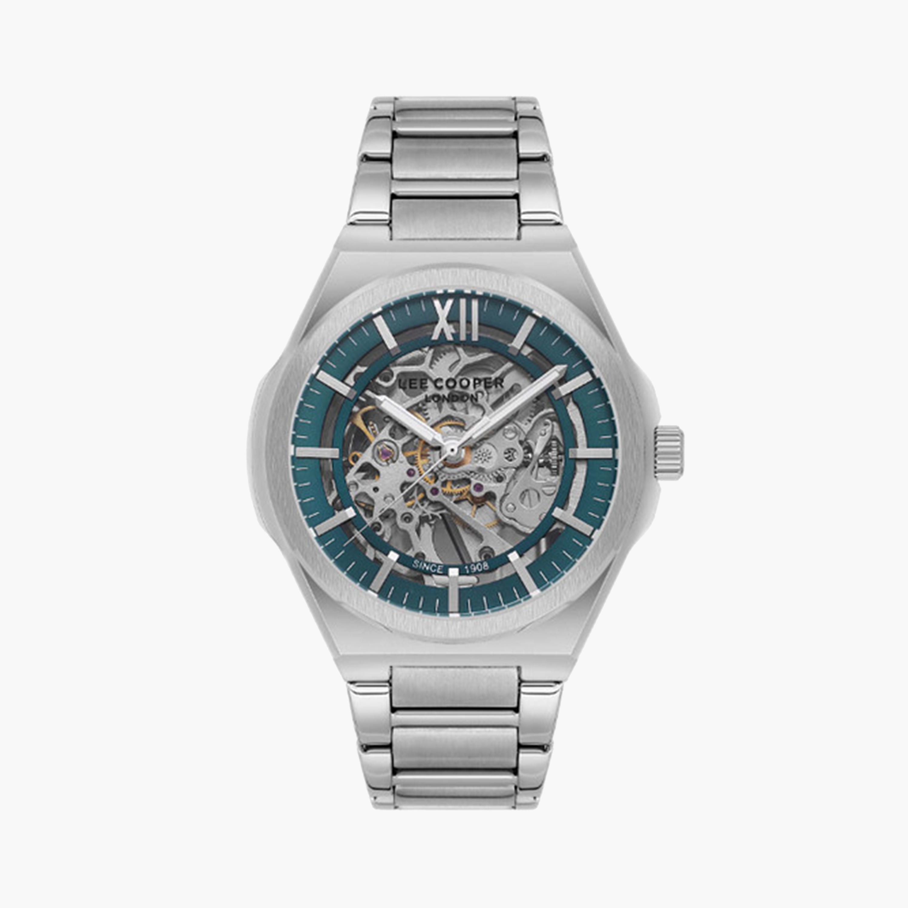 لي كوبر- ساعة اوتوماتيكية للرجال 43 ملم فضية بحزام معدني | LC08051.370-men-watchesandjewellery-watches-image-1