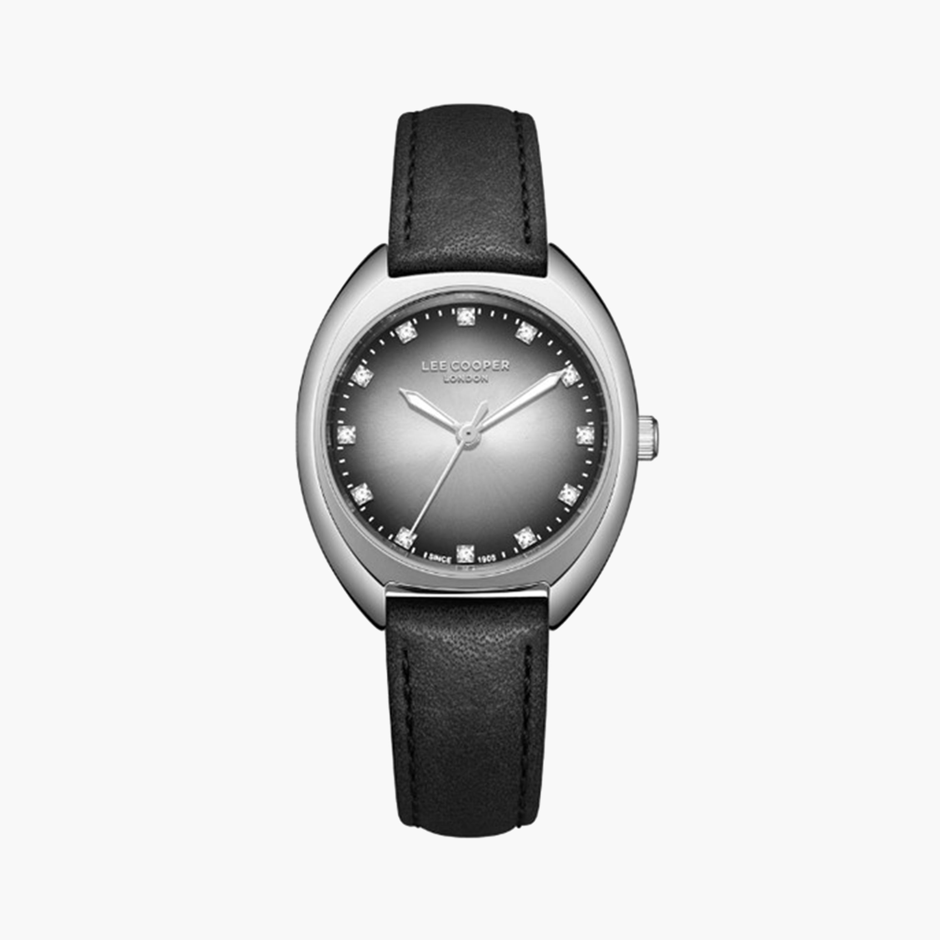 لي كوبر- ساعة تناظرية للنساء بسوار جلدي 30 ملم باللون الأسود | LC07988.331-women-watchesandjewellery-watches-image-1