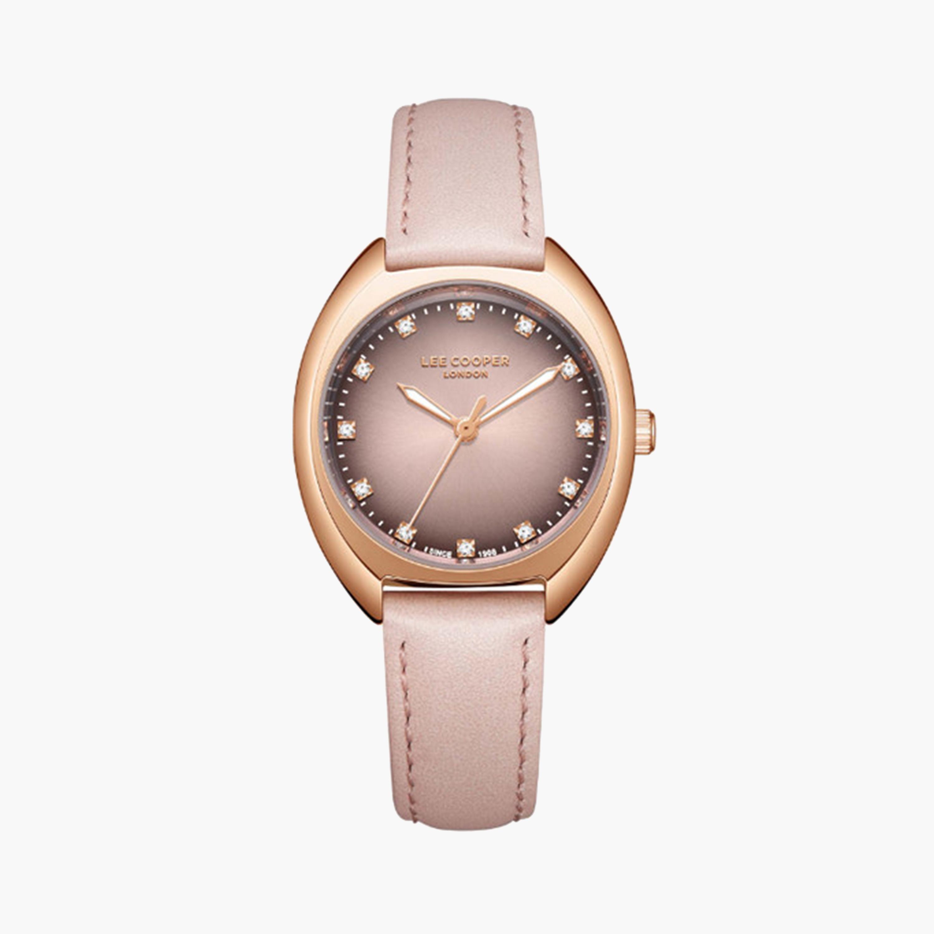 Lee Cooper Women's 30 MM Pink Analog Leather Strap Watch | LC07988.418-women-watchesandjewellery-watches-image-1