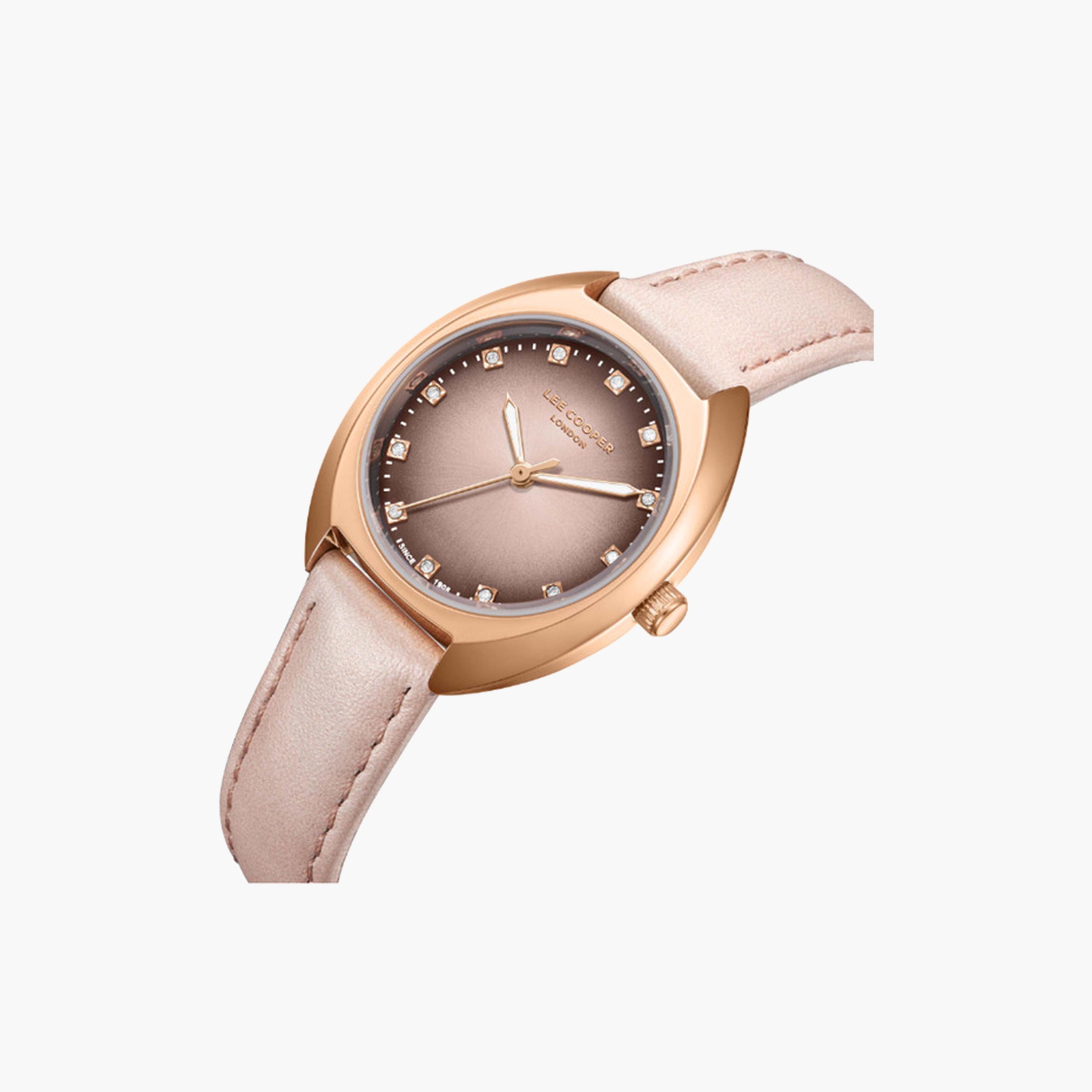 Lee Cooper Women's 30 MM Pink Analog Leather Strap Watch | LC07988.418-women-watchesandjewellery-watches-image-2