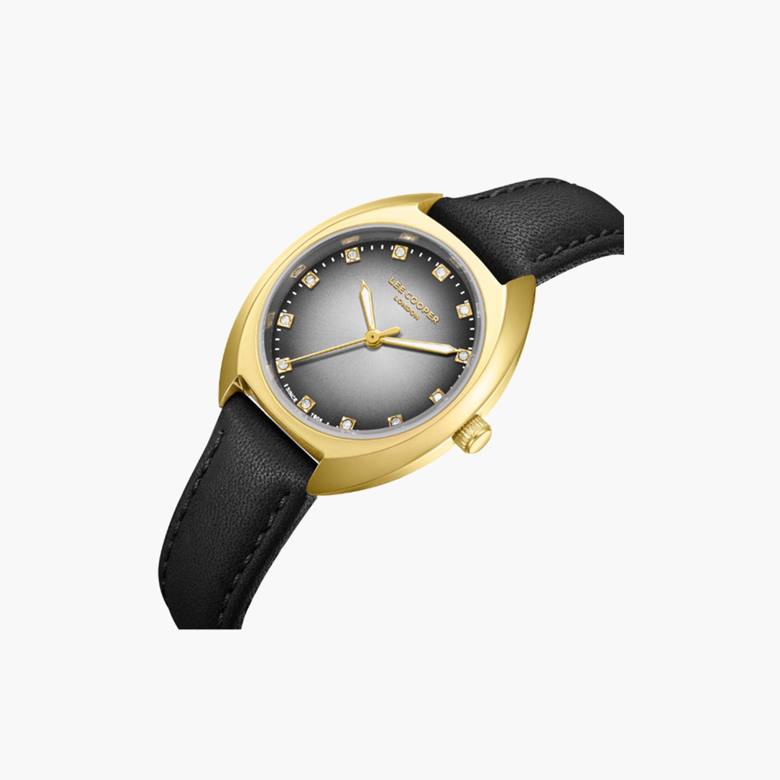 لي كوبر- ساعة تناظرية للنساء بسوار جلدي 30 ملم باللون الأسود | LC07988.131-women-watchesandjewellery-watches-image-2