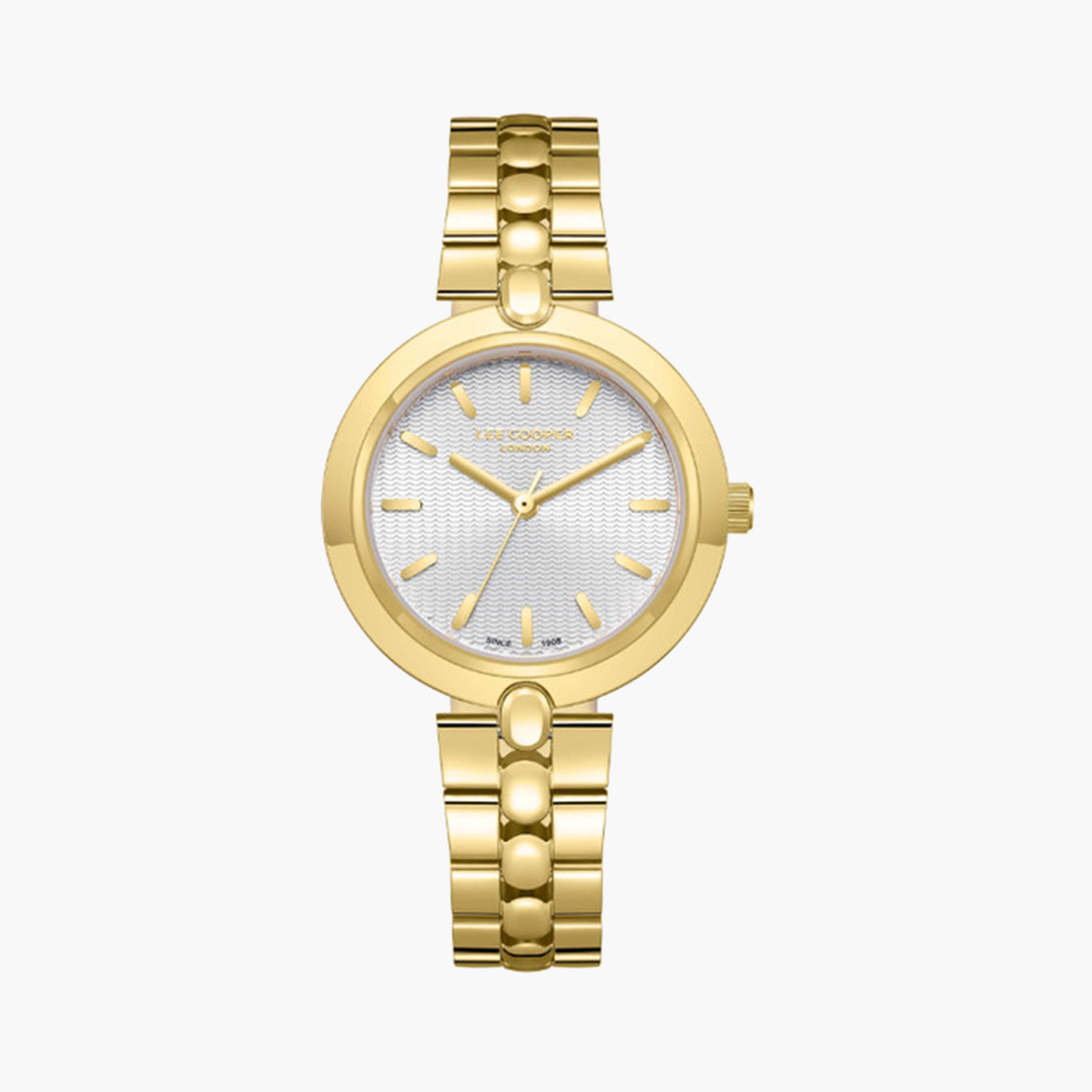 لي كوبر- ساعة تناظرية للنساء بسوار معدني 32 ملم ذهبية | LC08057.130-women-watchesandjewellery-watches-image-1