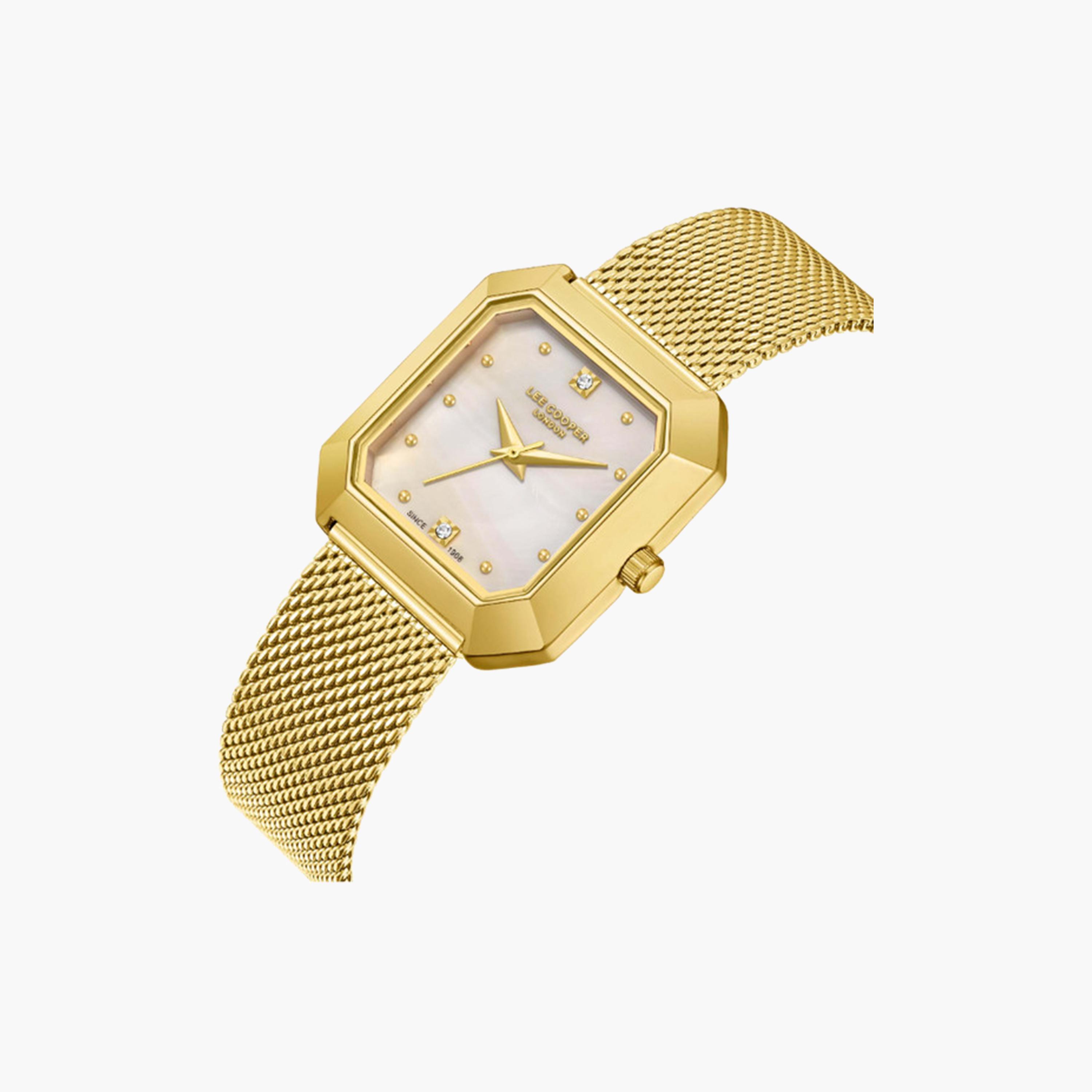 Lee Cooper Women's 27 MM Gold Analog Mesh Strap Watch | LC08027.120-women-watchesandjewellery-watches-image-2