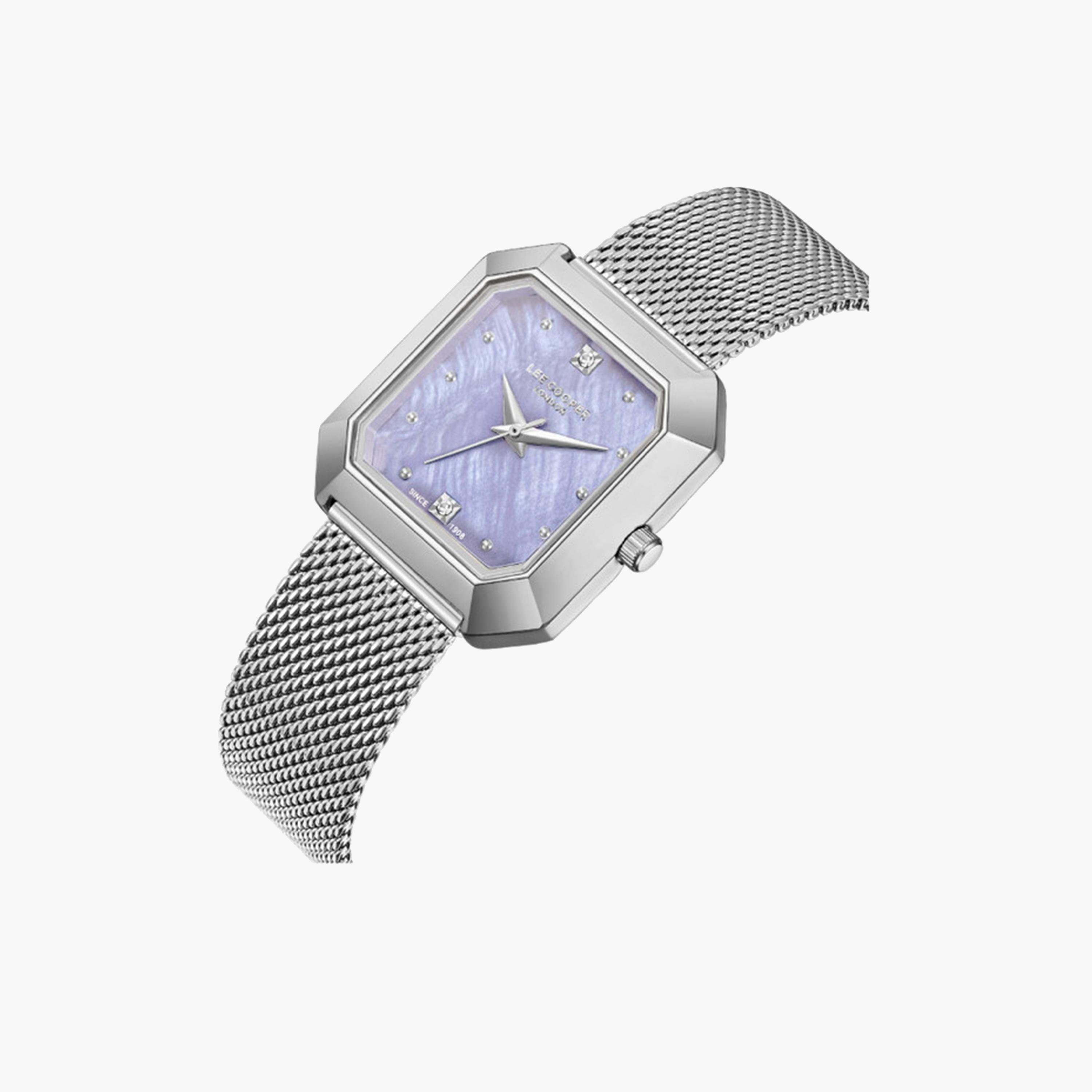 لي كوبر- ساعة تناظرية للنساء بسوار شبكي فضي مقاس 27 ملم | LC08027.380-women-watchesandjewellery-watches-image-2