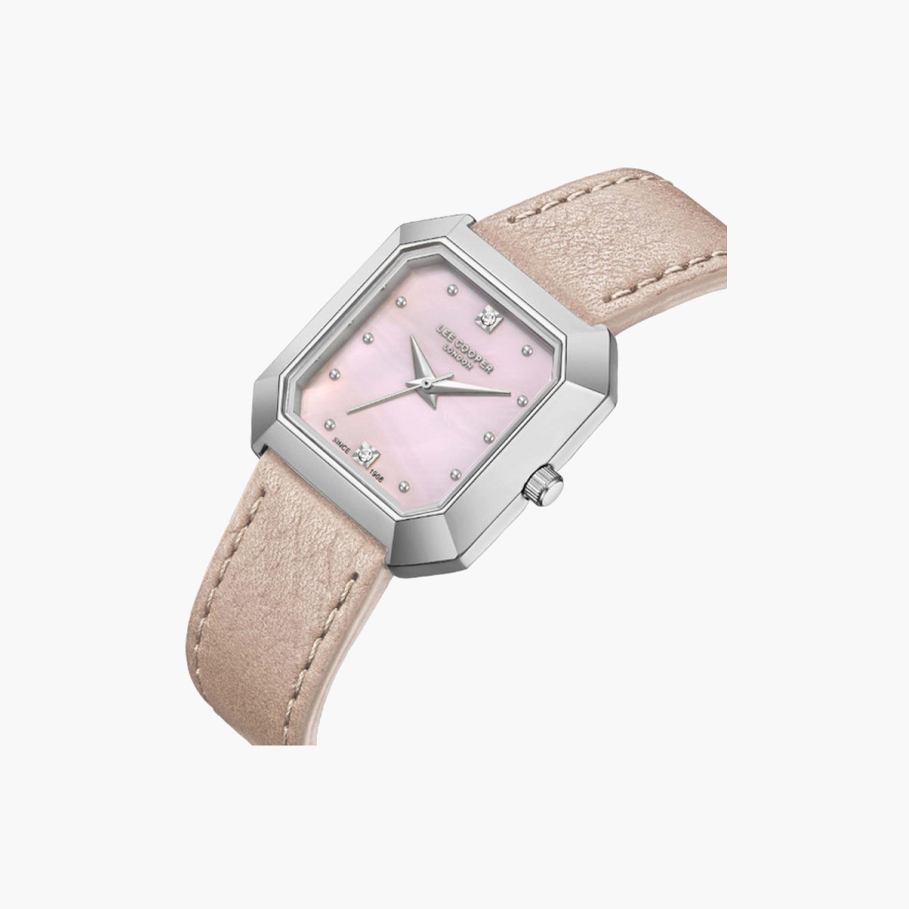 Lee Cooper Women's 27 MM Pink Analog Leather Strap Watch | LC08028.380-women-watchesandjewellery-watches-image-2