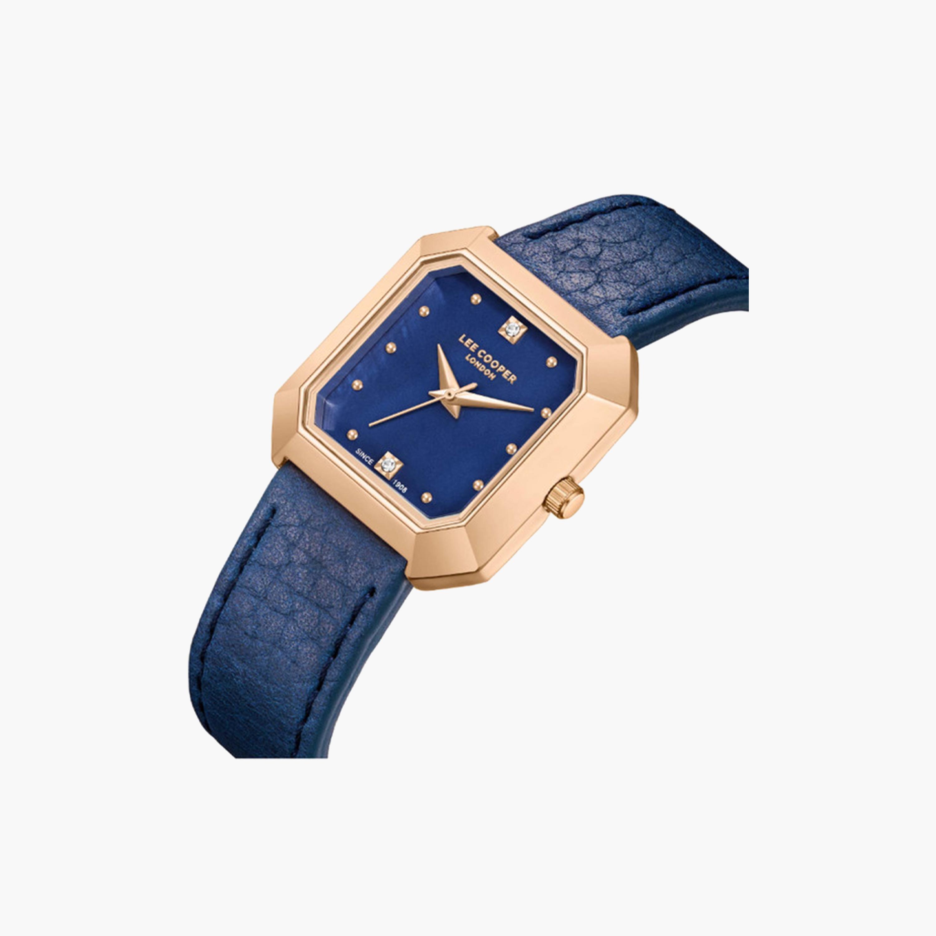 Lee Cooper Women's 27 MM Blue Analog Leather Strap Watch | LC08028.499-women-watchesandjewellery-watches-image-2