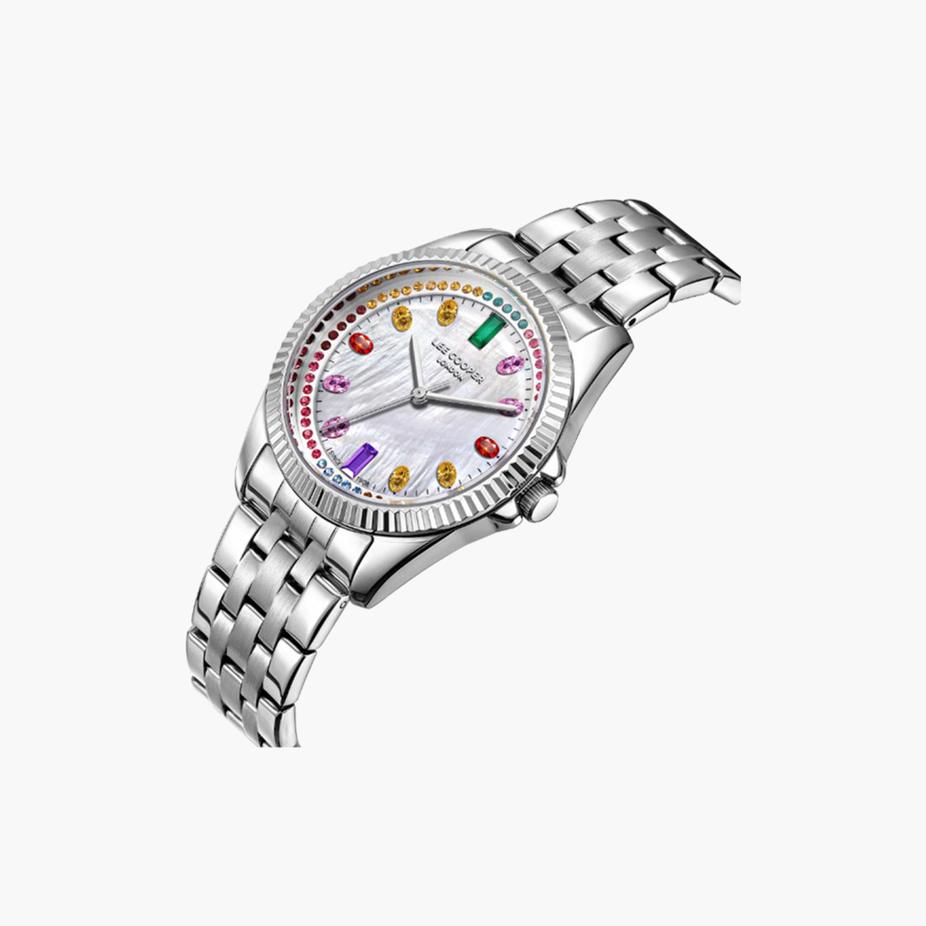 لي كوبر- ساعة تناظرية للنساء بسوار معدني فضي 35 مم | LC08033.320-women-watchesandjewellery-watches-image-3