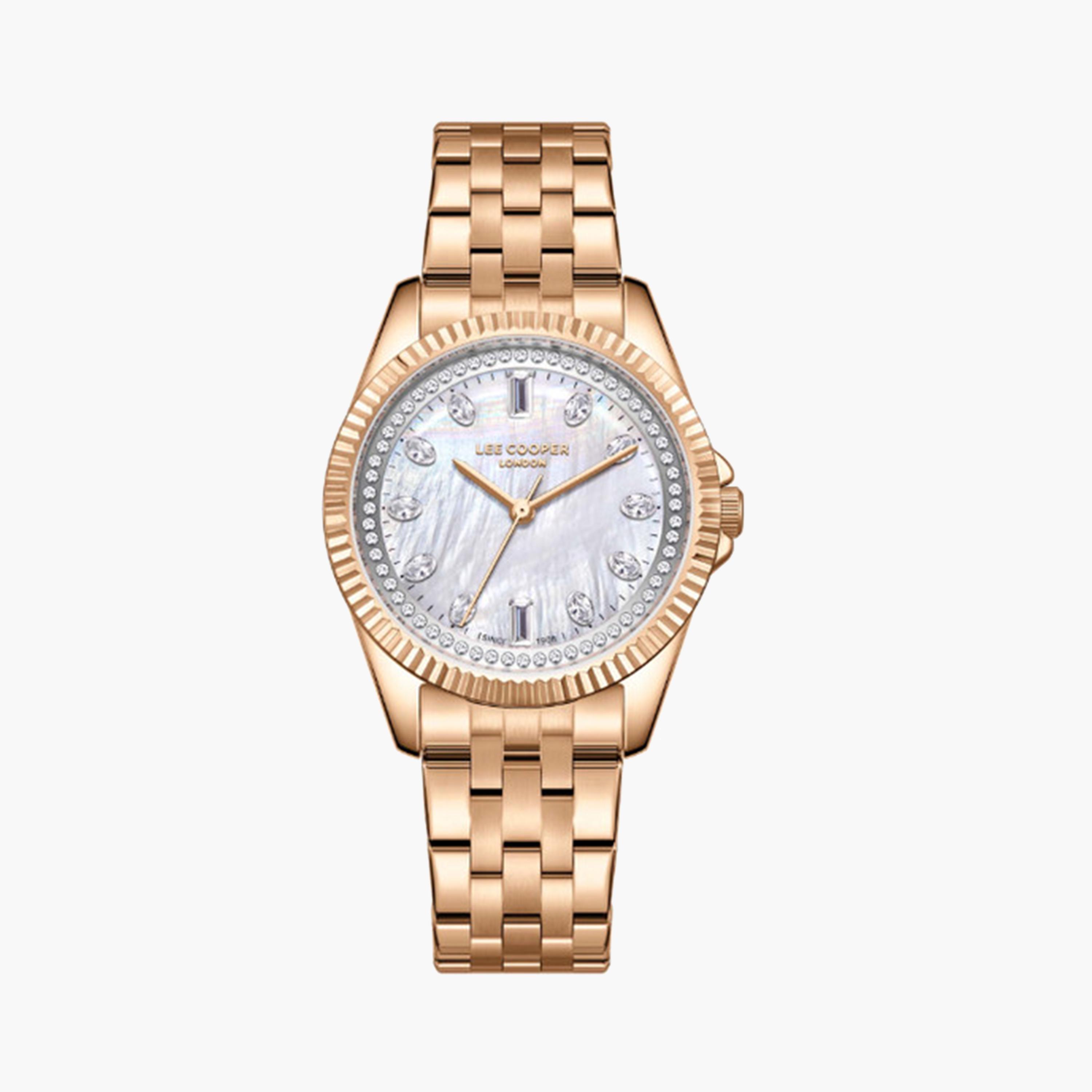 لي كوبر- ساعة تناظرية للنساء بسوار معدني وردي ذهبي 35 مم | LC08033.420-women-watchesandjewellery-watches-image-1