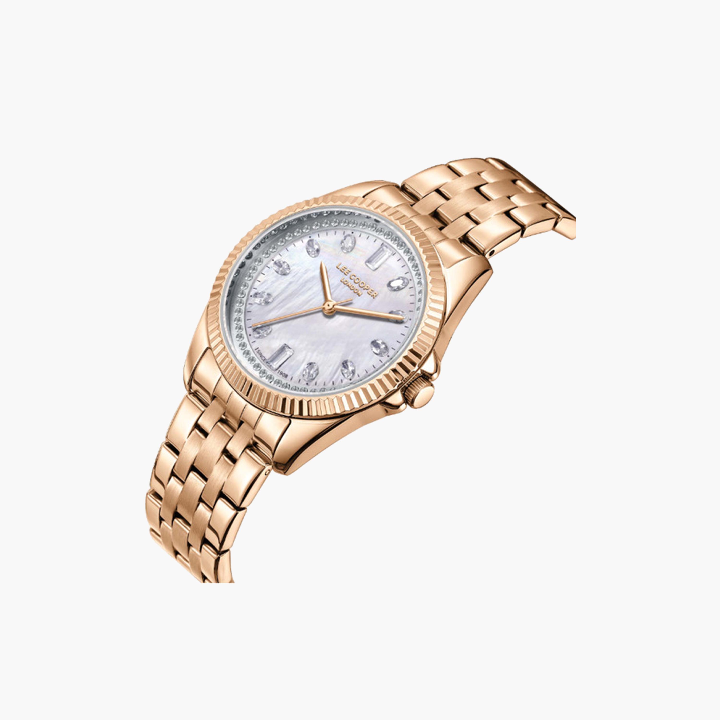 لي كوبر- ساعة تناظرية للنساء بسوار معدني وردي ذهبي 35 مم | LC08033.420-women-watchesandjewellery-watches-image-4