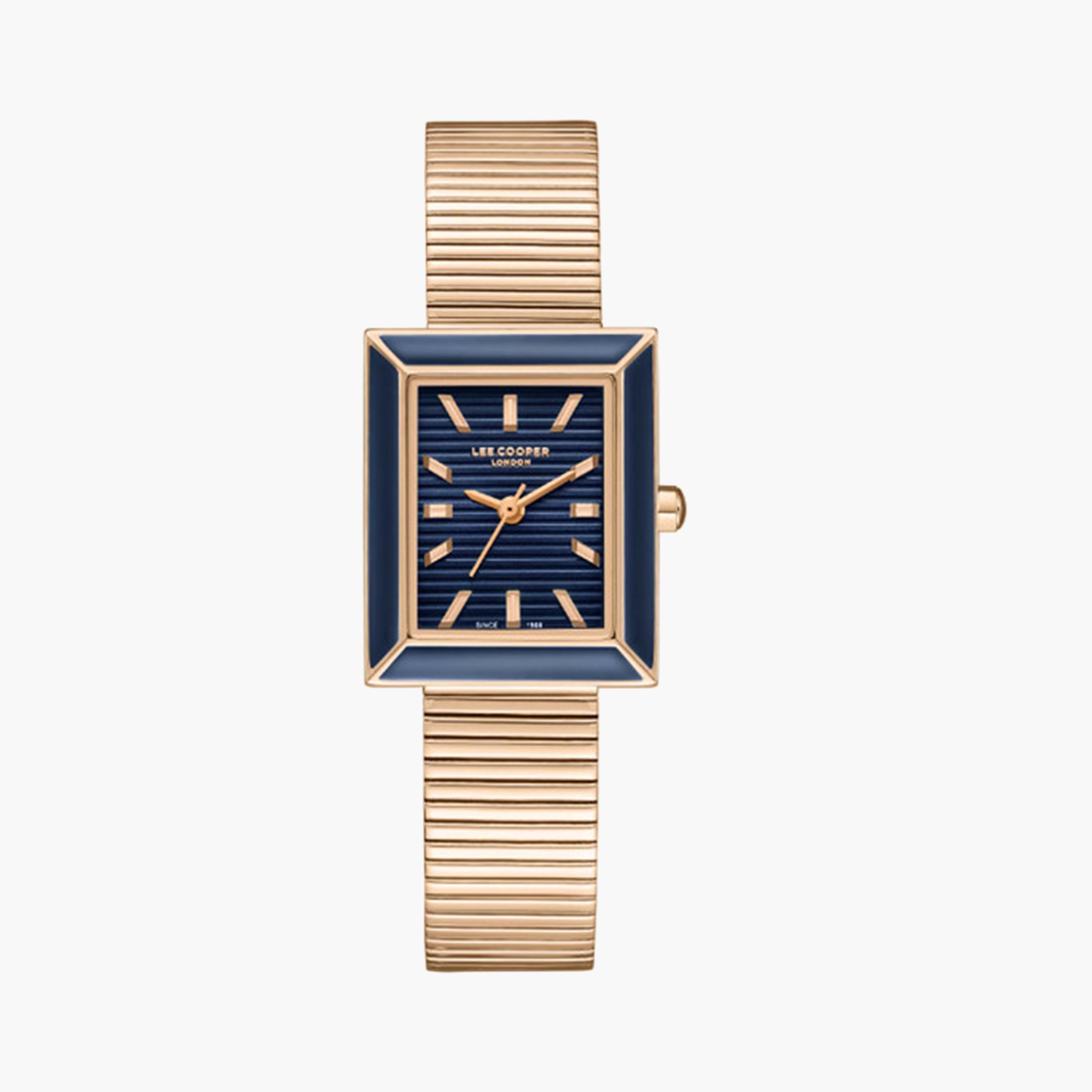 لي كوبر- ساعة تناظرية للنساء بحزام شبكي ذهبي وردي مقاس 23 مم | LC08071.490-women-watchesandjewellery-watches-image-1