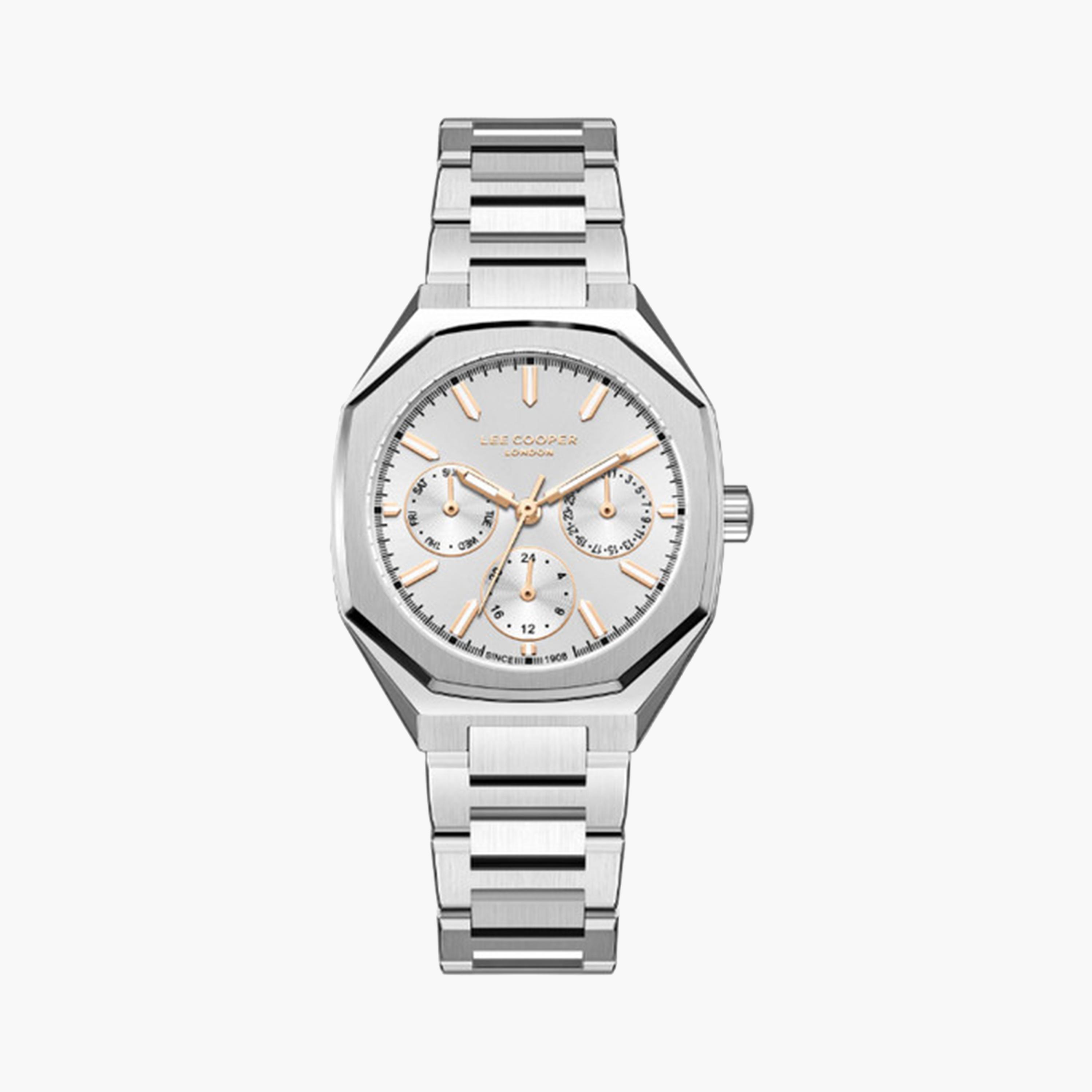 Lee Cooper Women's 34 MM Silver Chronograph Mesh Strap Watch | LC08046.330-women-watchesandjewellery-watches-image-1
