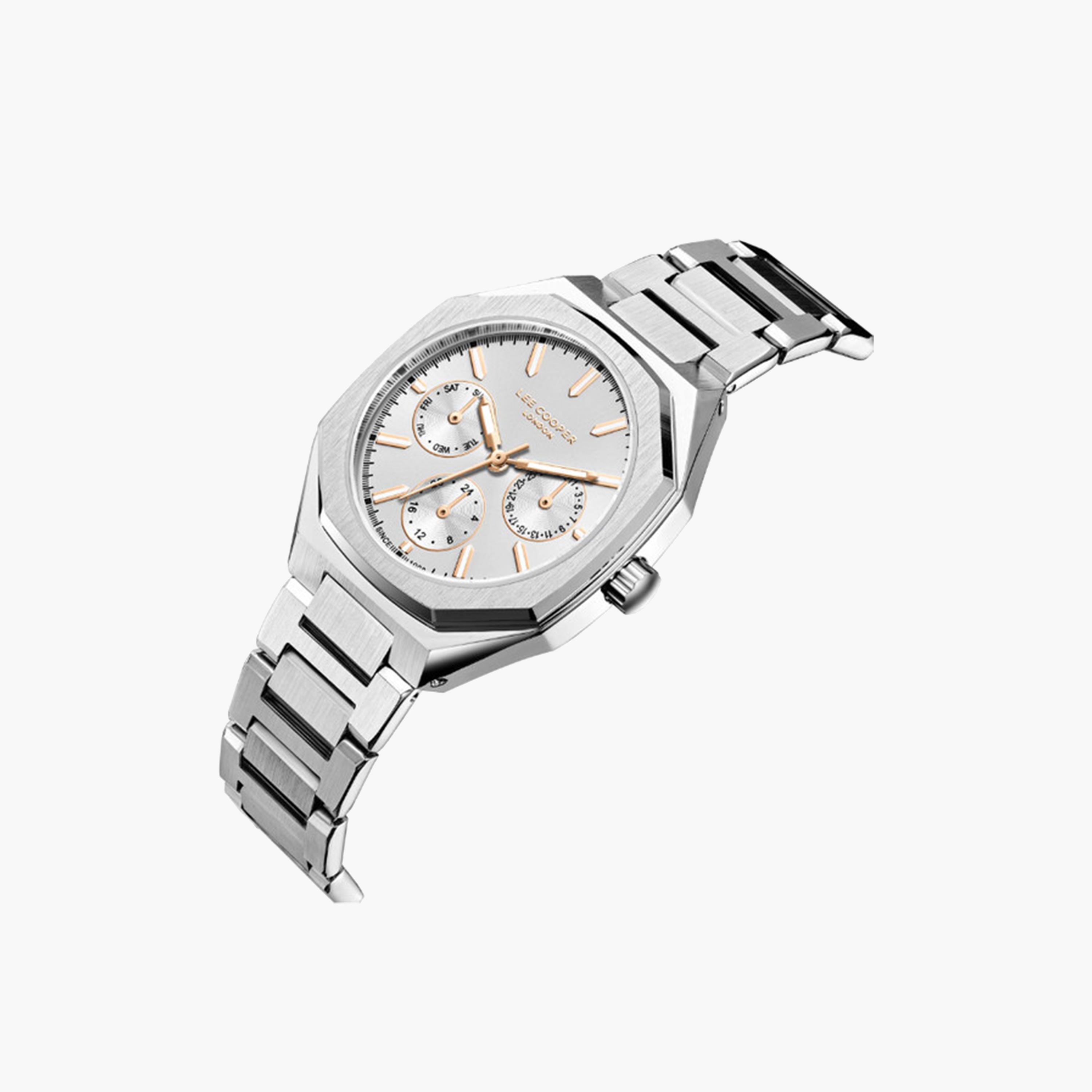 Lee Cooper Women's 34 MM Silver Chronograph Mesh Strap Watch | LC08046.330-women-watchesandjewellery-watches-image-2