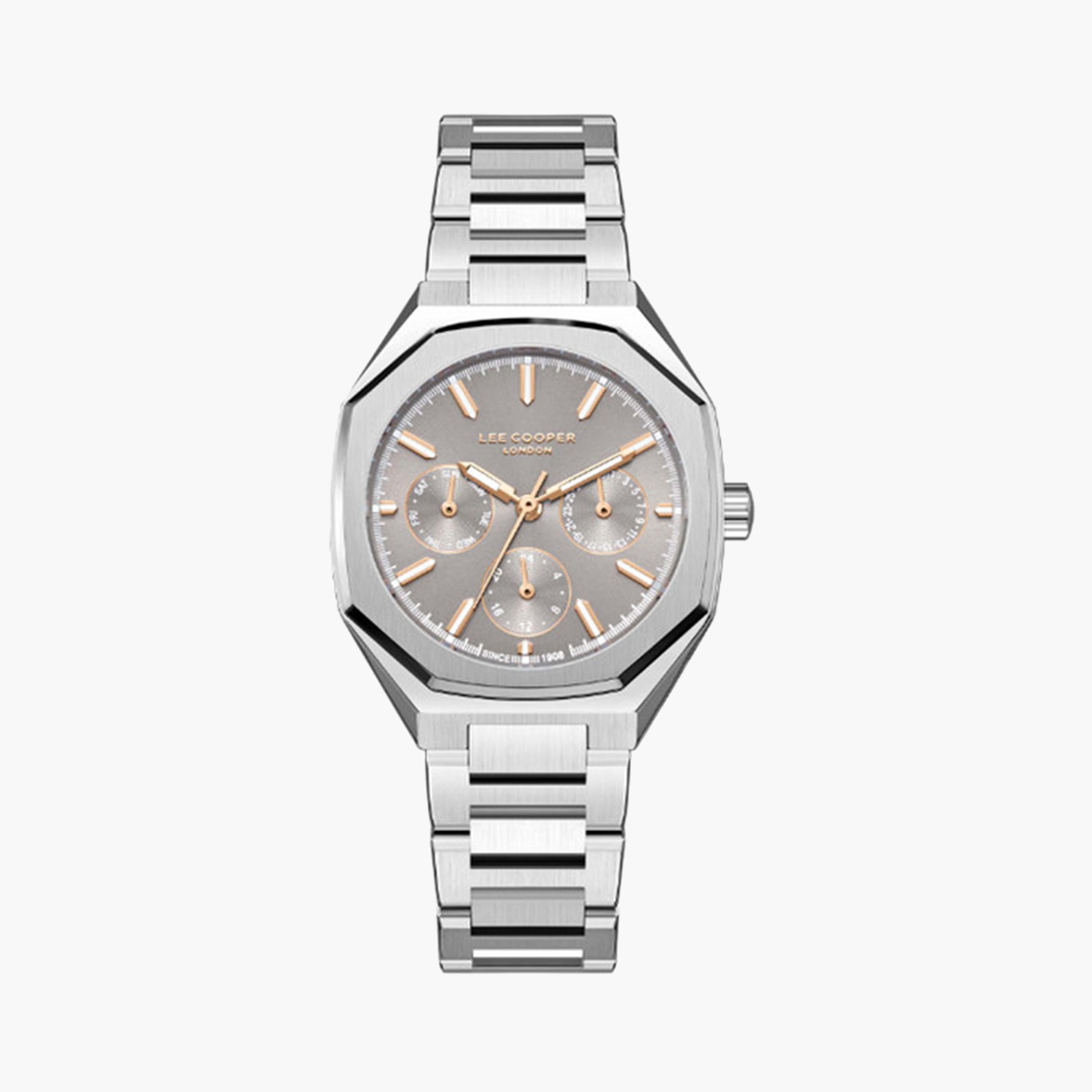 Lee Cooper Women's 34 MM Silver Chronograph Mesh Strap Watch | LC08046.360-women-watchesandjewellery-watches-image-1
