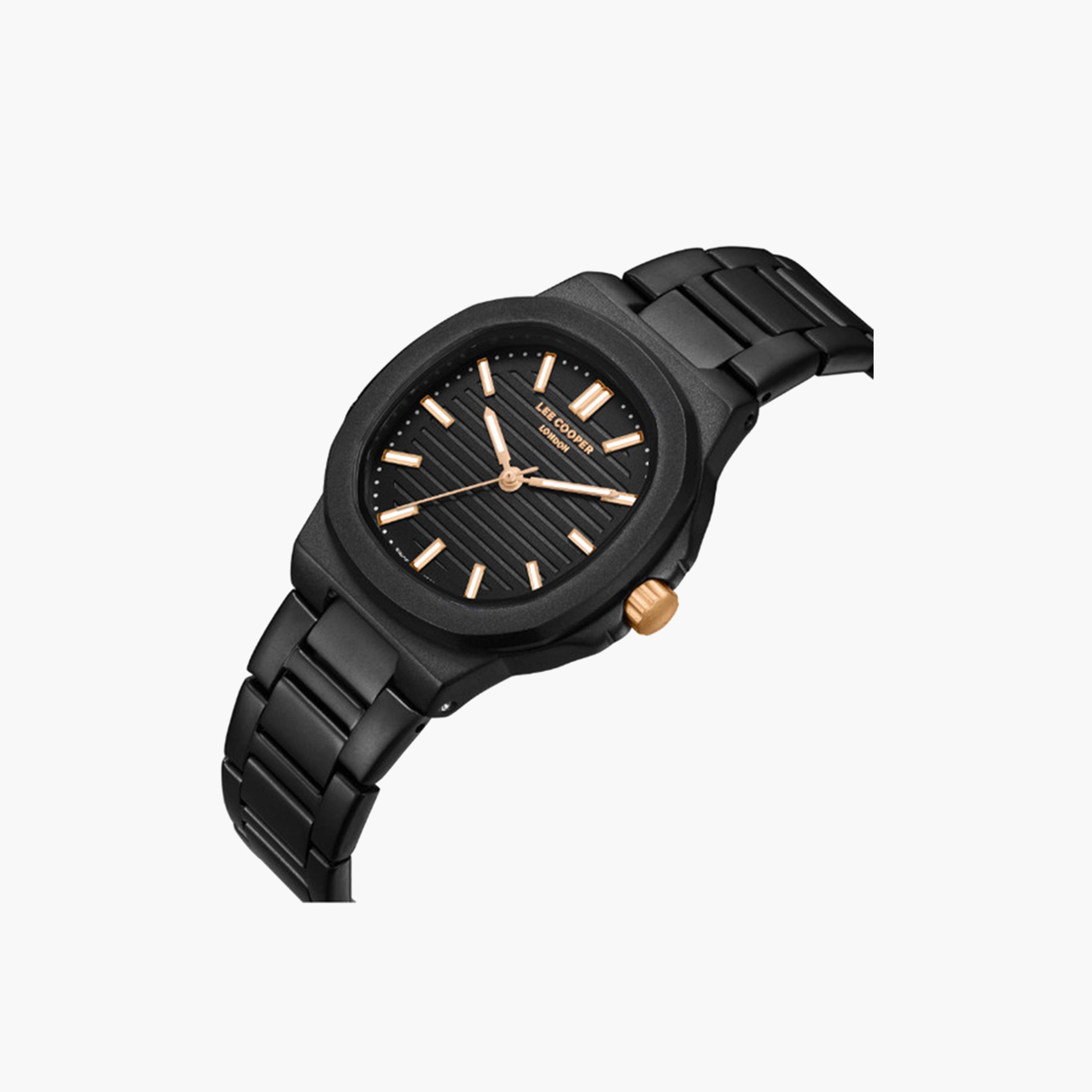 لي كوبر- ساعة تناظرية للنساء بسوار شبكي 38 مم باللون الأسود | LC08017.651-women-watchesandjewellery-watches-image-2