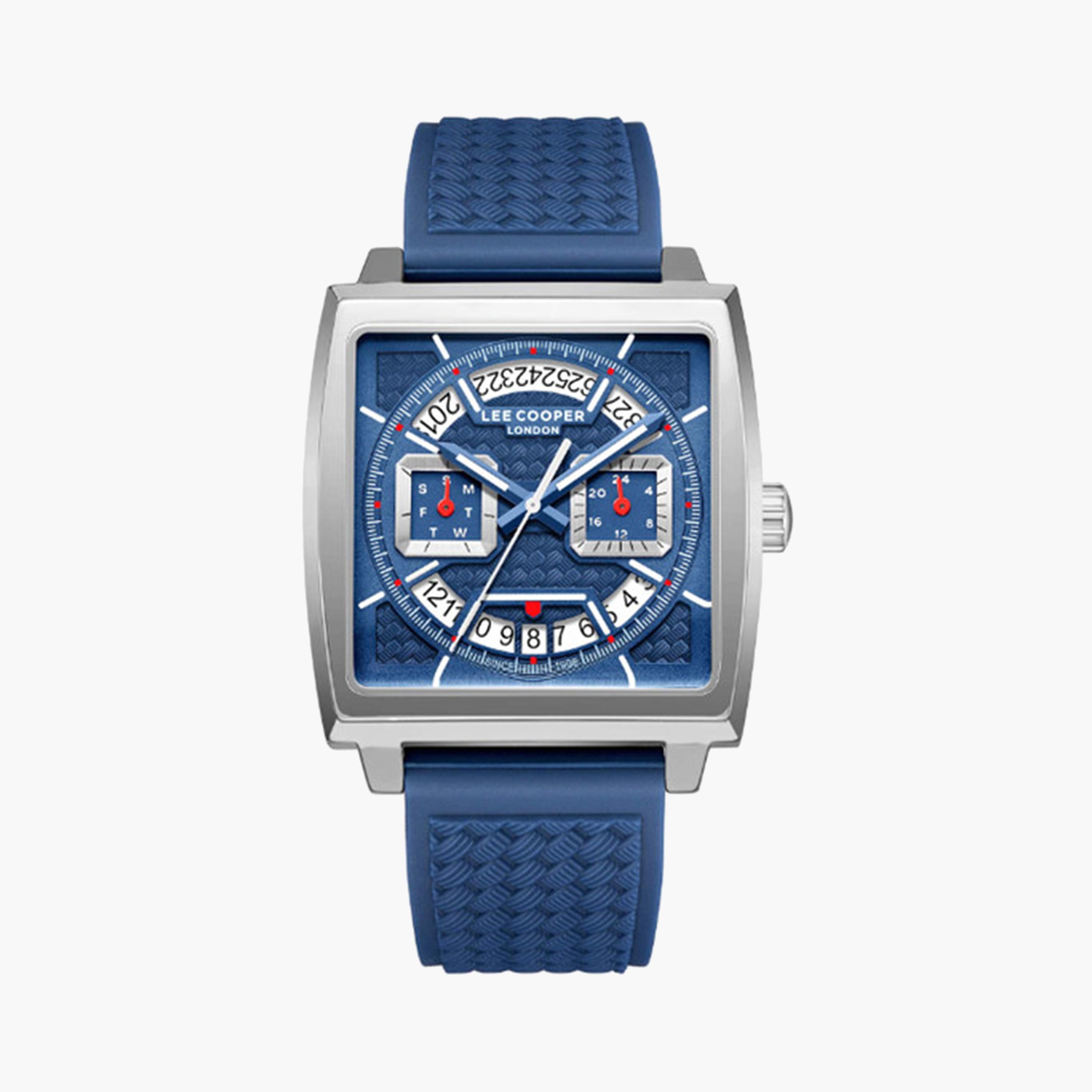 لي كوبر- ساعة كرونوغراف للرجال بسوار سيليكون باللون الأزرق 39 ملم | LC08065.399-men-watchesandjewellery-watches-image-5