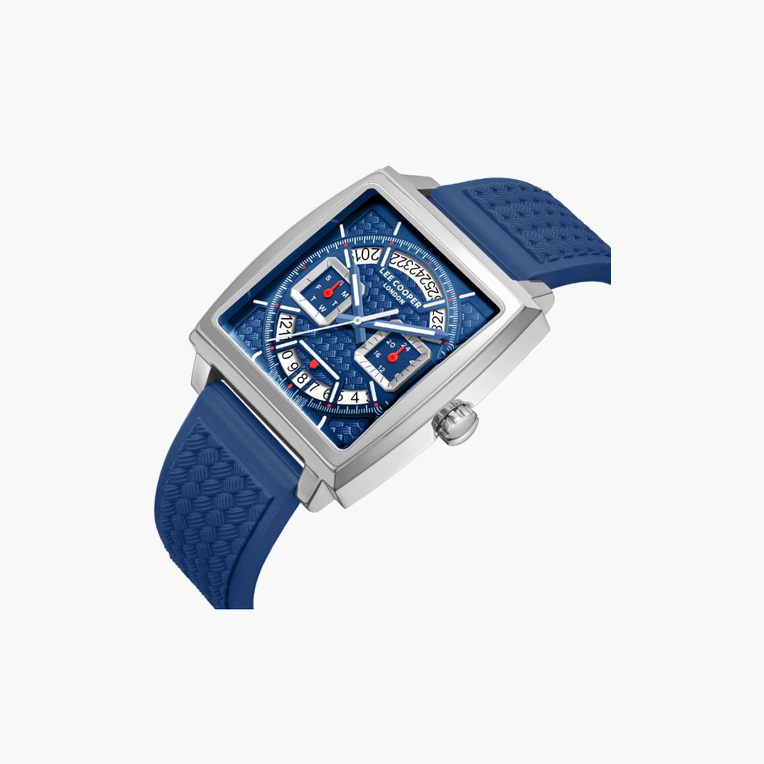 لي كوبر- ساعة كرونوغراف للرجال بسوار سيليكون باللون الأزرق 39 ملم | LC08065.399-men-watchesandjewellery-watches-image-4