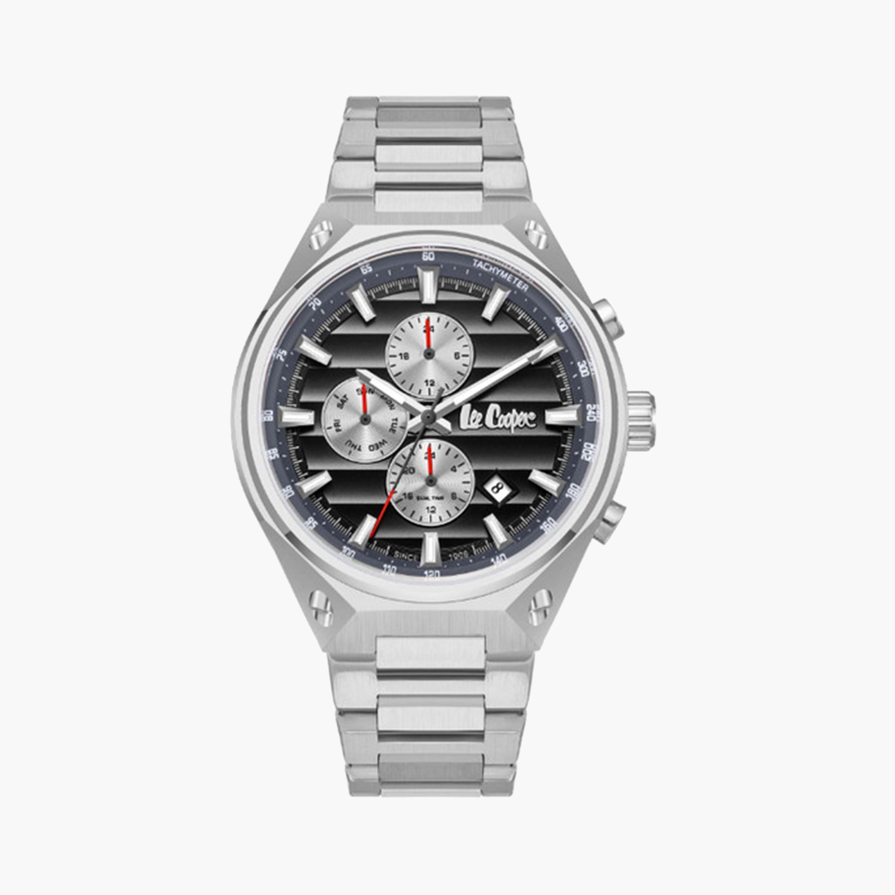 لي كوبر- ساعة كرونوغراف للرجال 45 ملم فضية بسوار معدني | LC08026.360-men-watchesandjewellery-watches-image-1